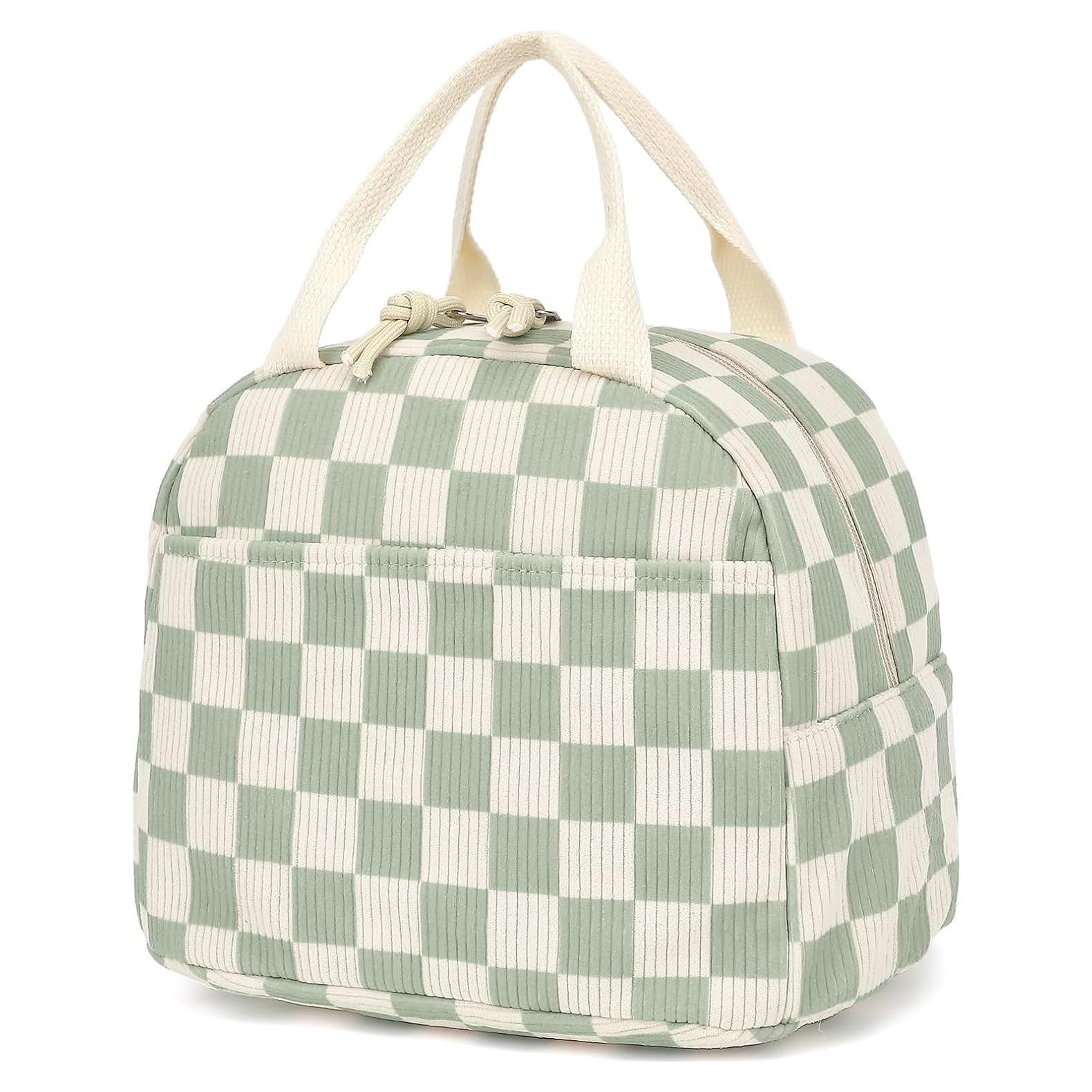 Caja de Almuerzo Dezcrab Verde a Cuadros Aislada 27x20x21 cm