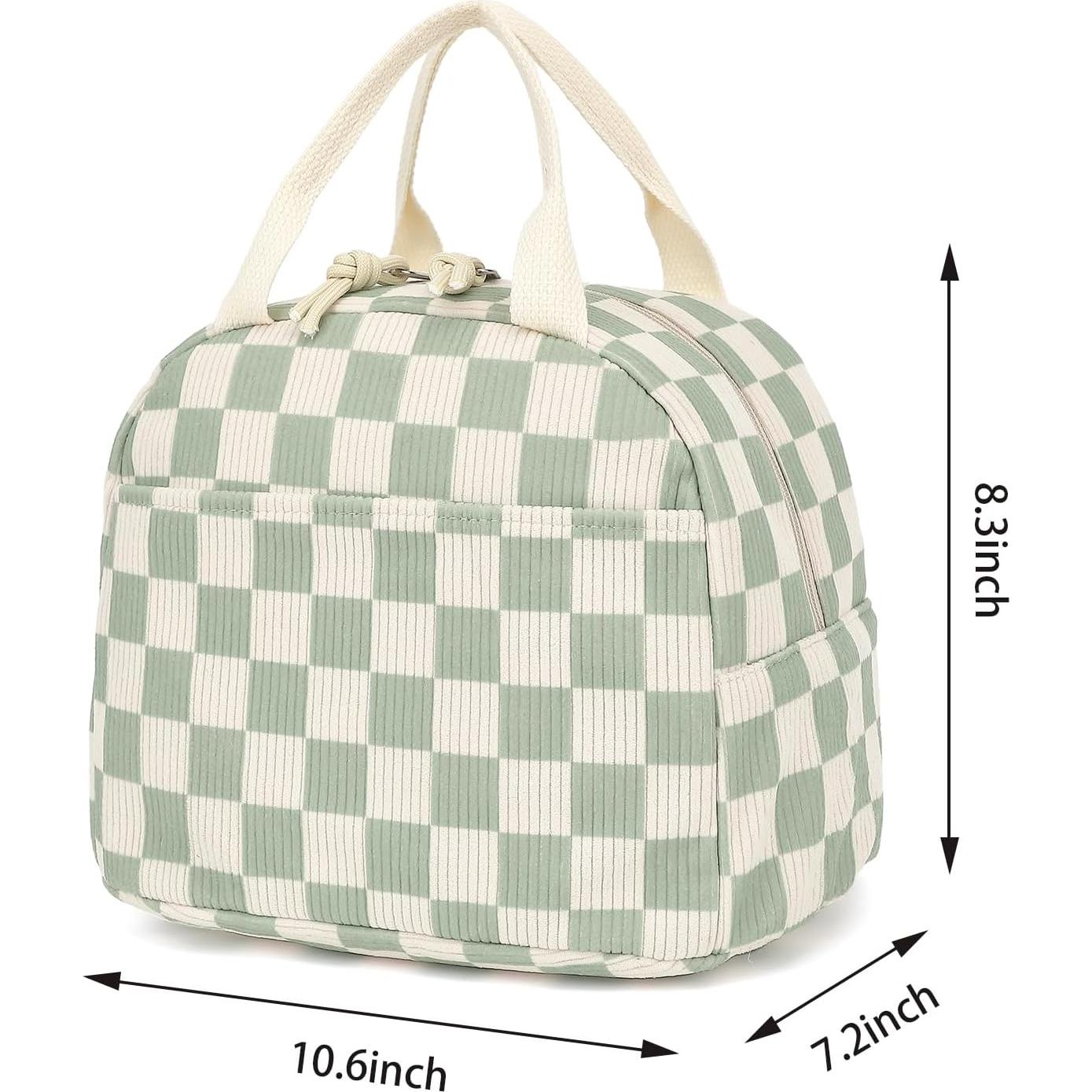 Caja de Almuerzo Dezcrab Verde a Cuadros Aislada 27x20x21 cm