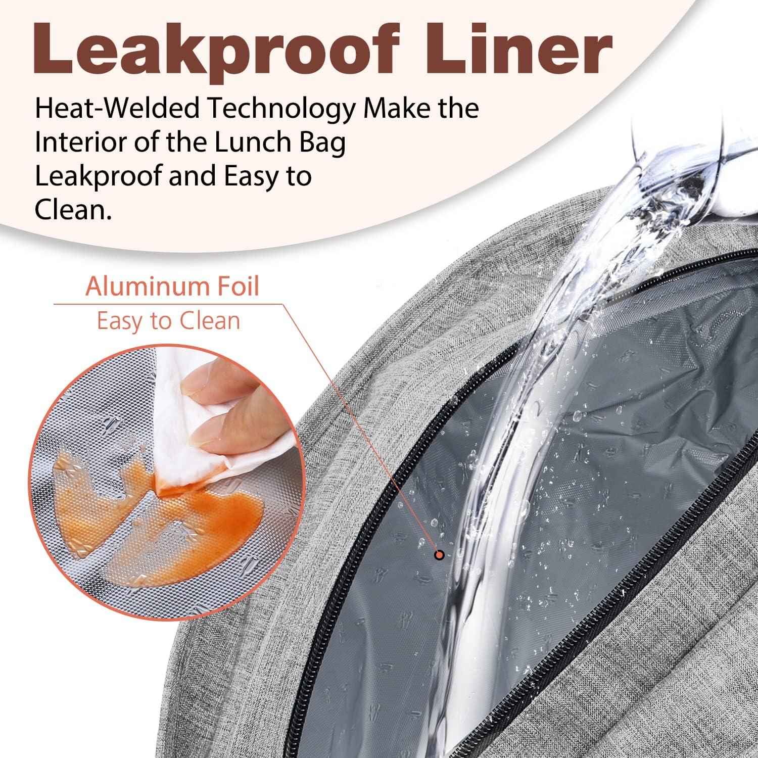 Bolsa de Almuerzo Aislada EASYFUN Gris 12L para Adultos