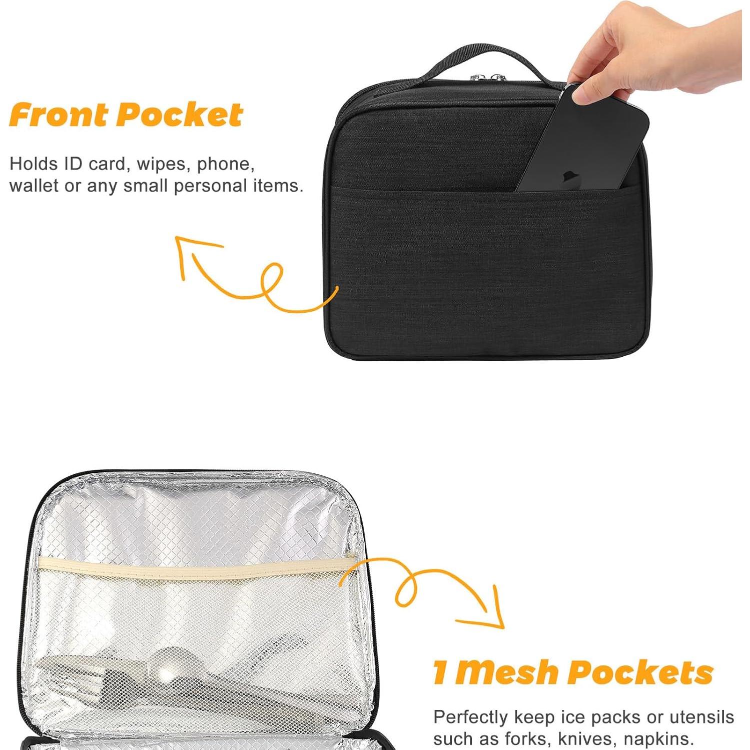 Caja de Almuerzo Aislada ZM-YOUTOO Negra 22x11x26 cm