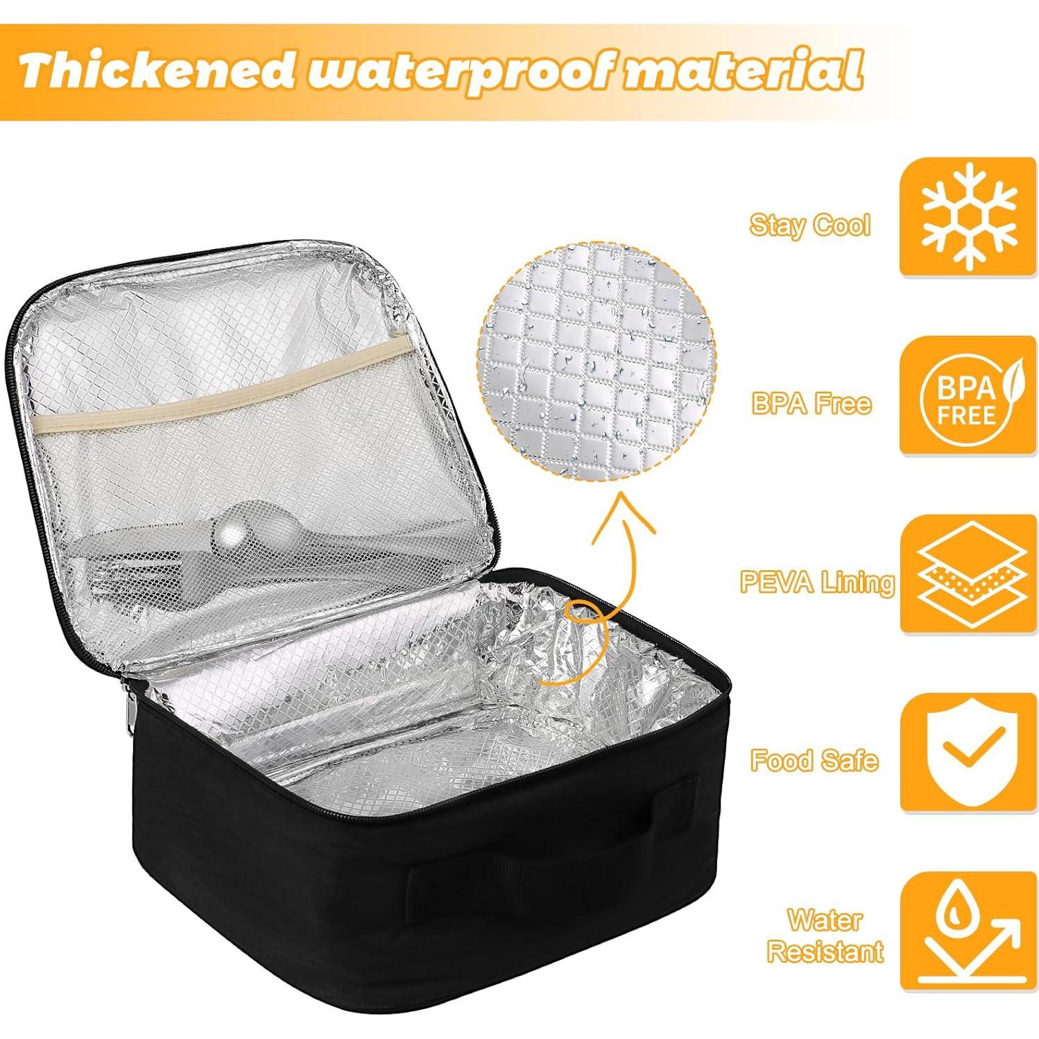 Caja de Almuerzo Aislada ZM-YOUTOO Negra 22x11x26 cm