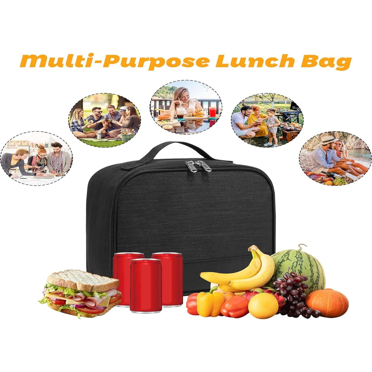 Caja de Almuerzo Aislada ZM-YOUTOO Negra 22x11x26 cm