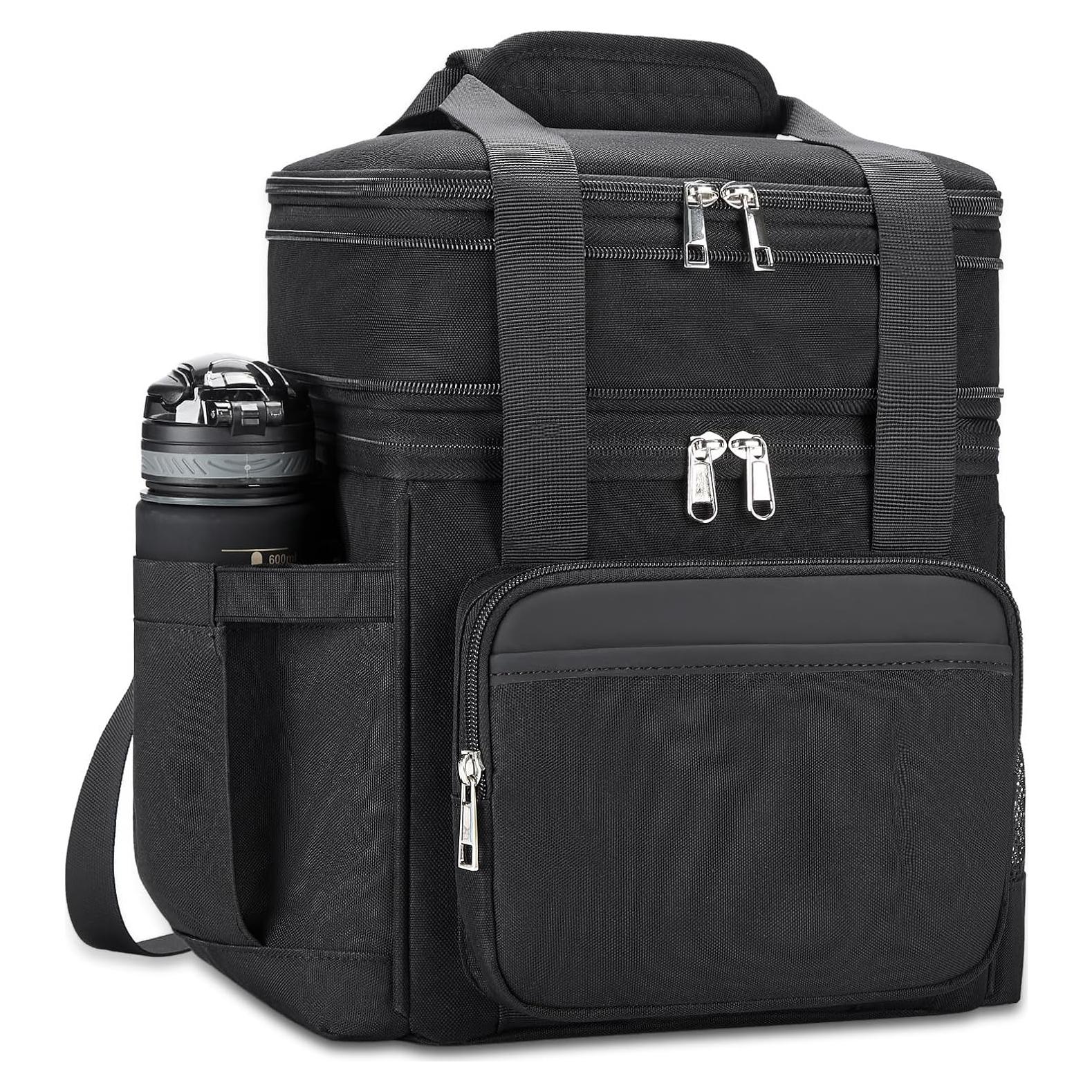 Bolsa de Almuerzo Aislada Holuxer 15L Negra Doble Piso