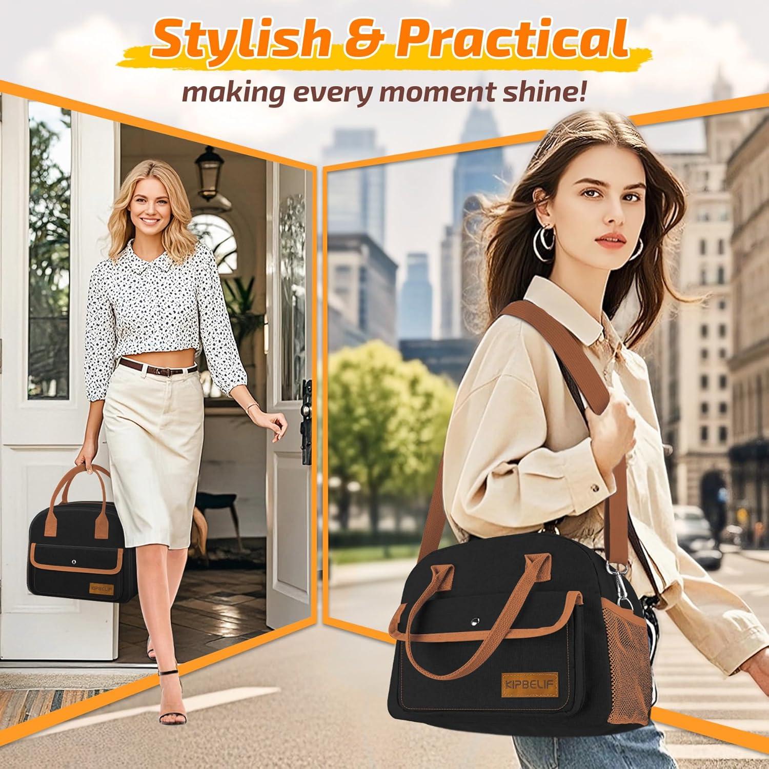 Caja de Almuerzo KIPBELIF Negra Aislada 10L con Correa de Hombro