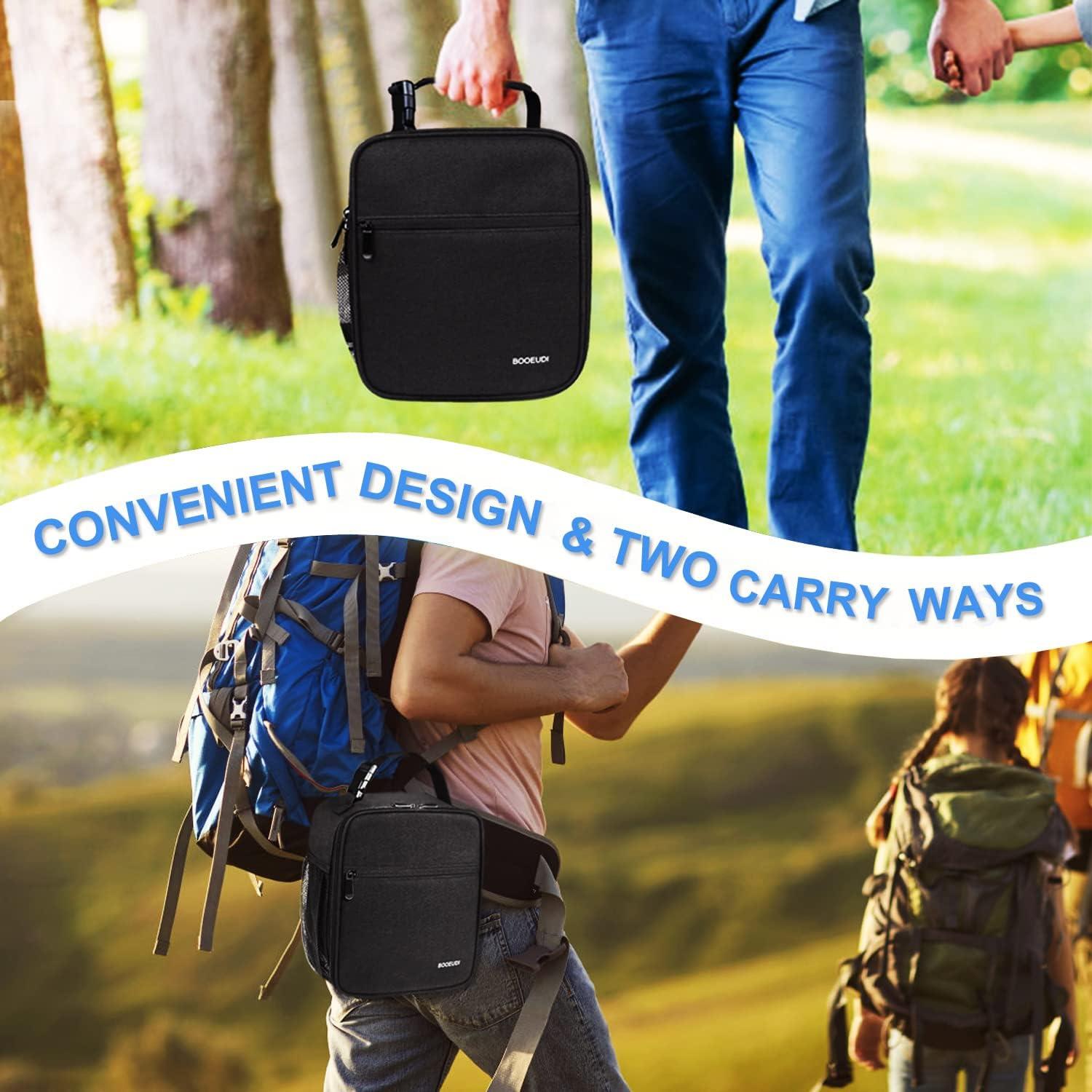 Bolsa de Almuerzo BOOEUDI Negra Aislada 26.7x12.7x24.1cm