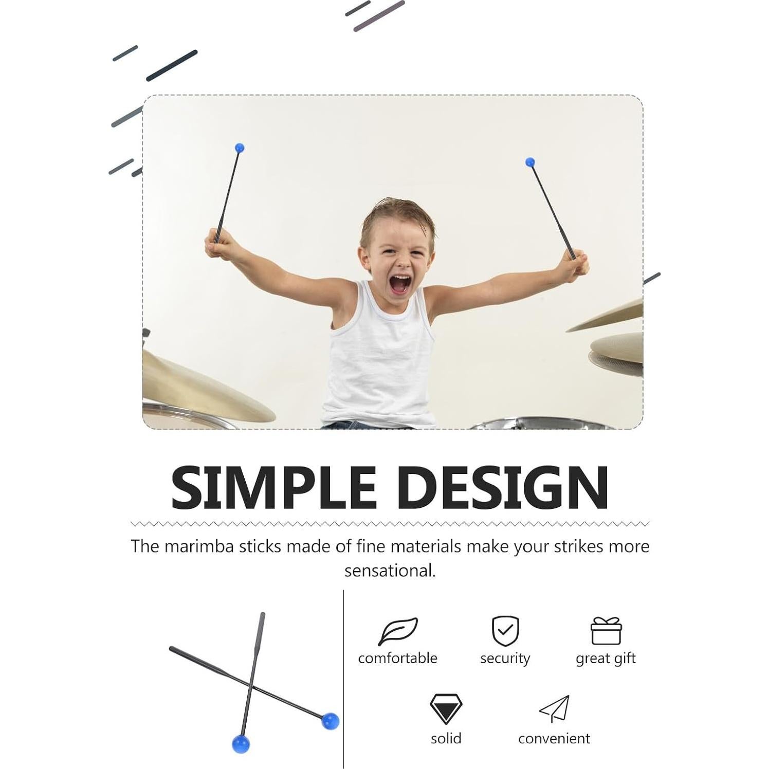 Mallets de Goma FAVOMOTO para Xilófono y Glockenspiel - 2 Pcs