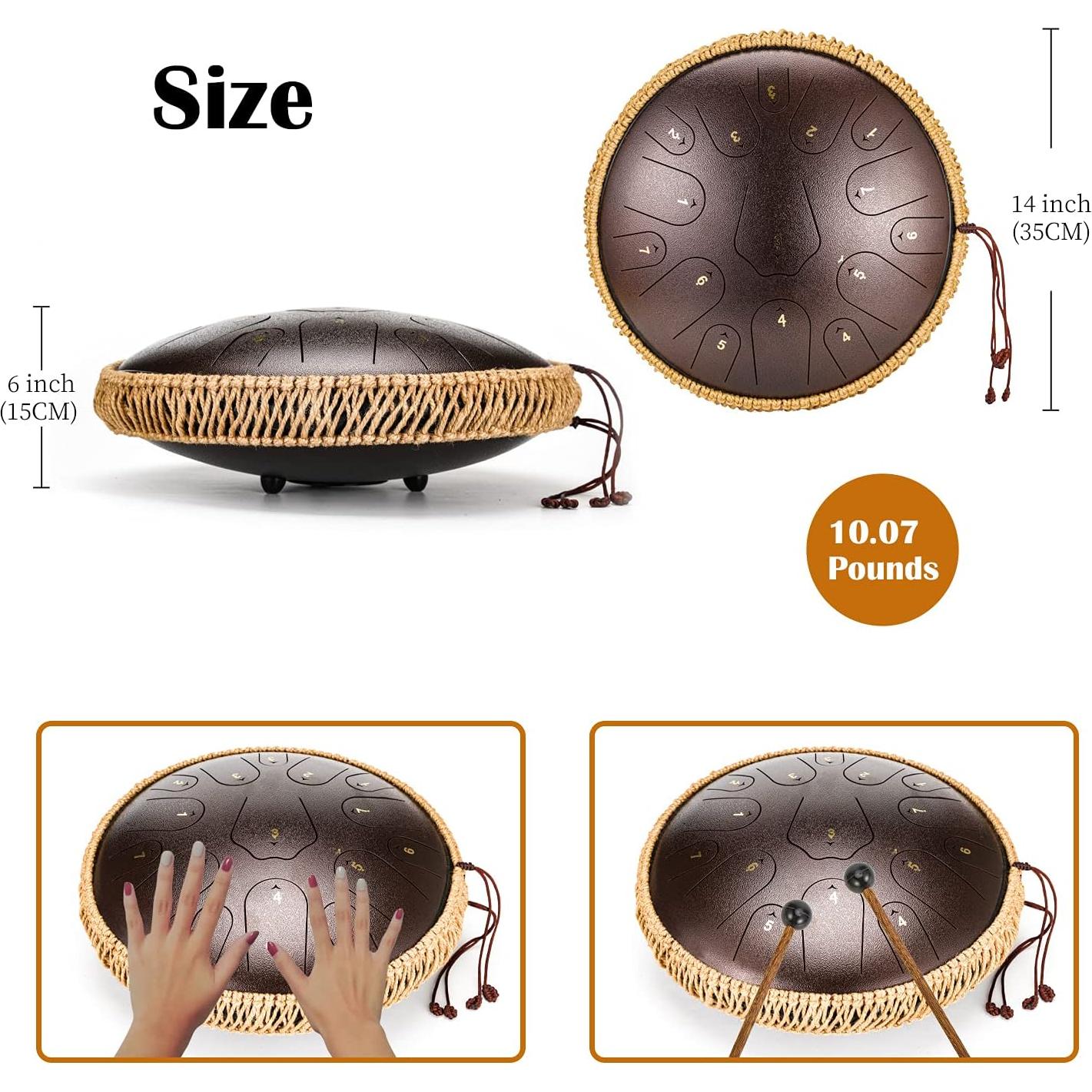 Tambor de Lengua de Acero ChunFeng 35.5 cm 15 Notas Do Mayor