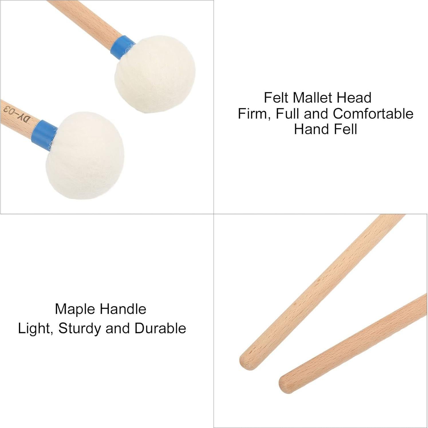Baquetas de Tímpano Mallets WALFRONT 2 Pcs Fieltro Arce Azul