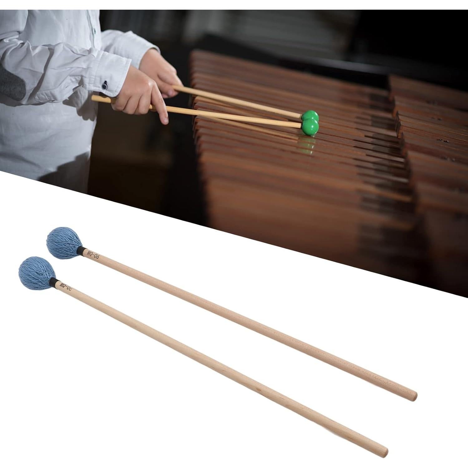 Mallets de Marimba Walfront MQ-06 con Mango de Arce - 2 Piezas