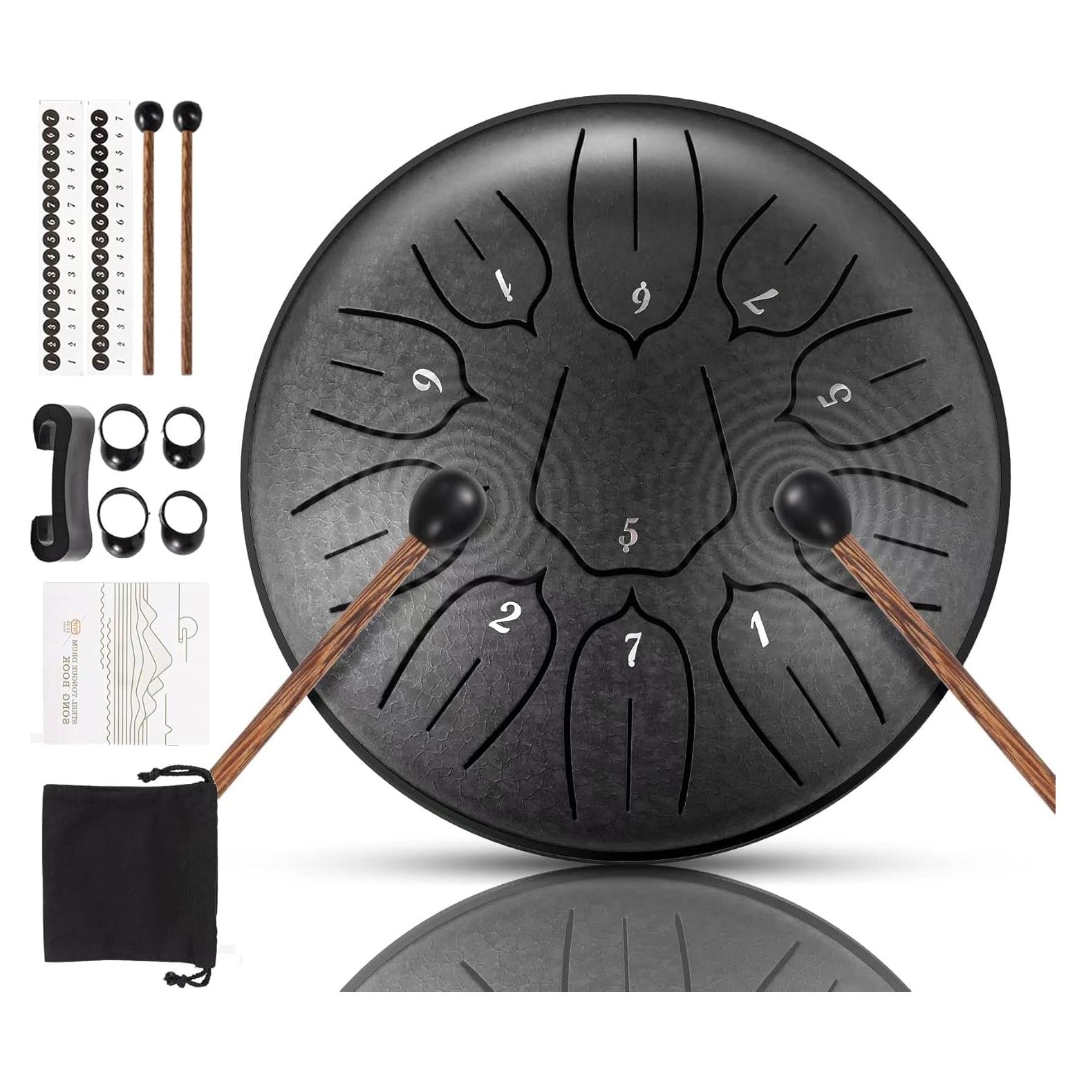 Tambor de Lengua de Acero 11 Notas 15 cm Clave D Harmuhos