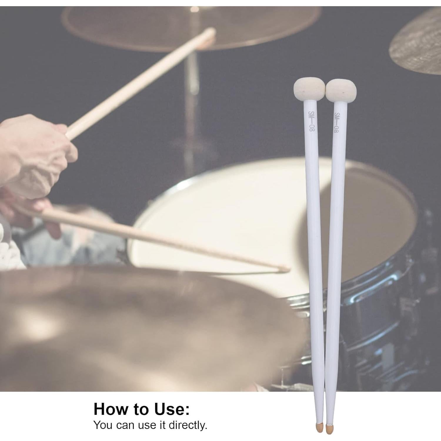 Mazos de tambor VBESTLIFE 2 piezas con mango de arce antideslizante