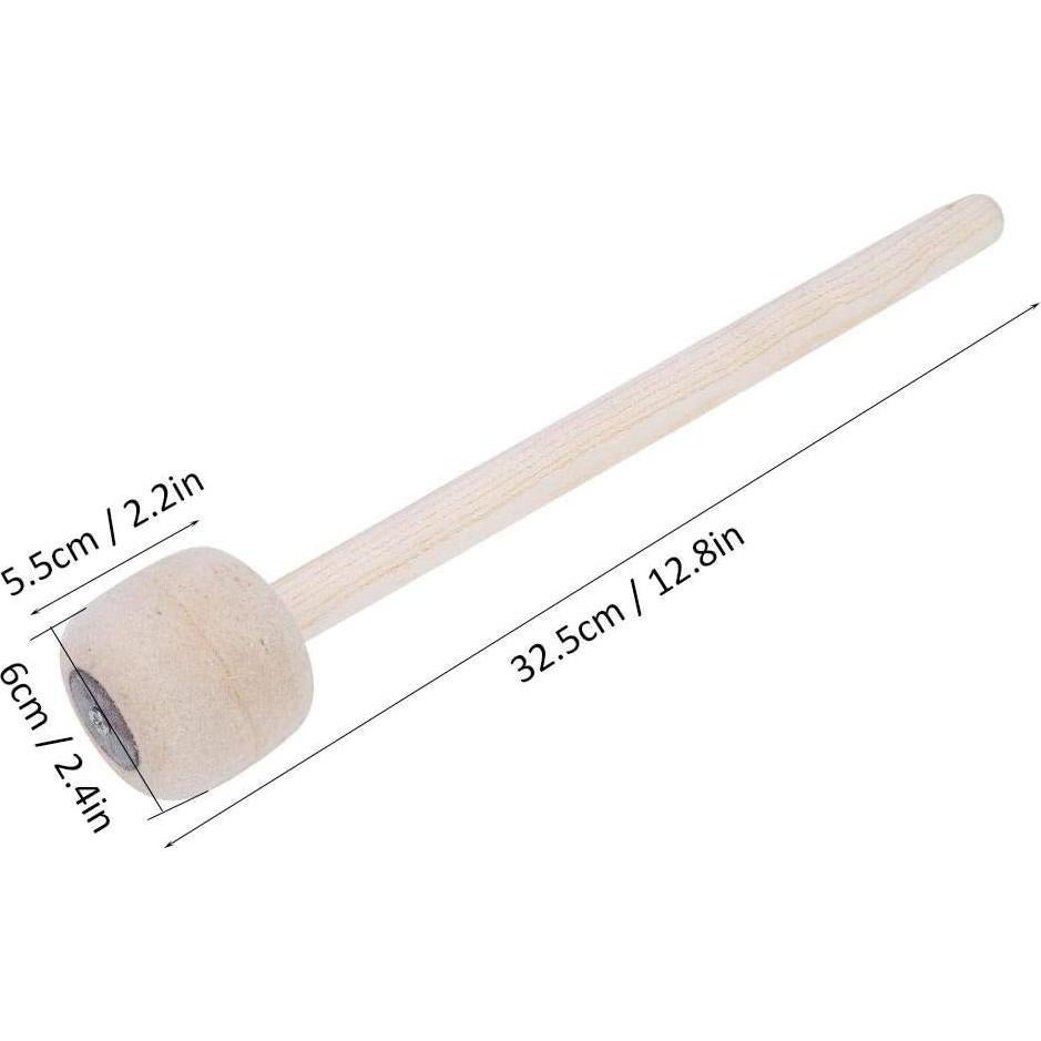 Martillo de Tambor Alomejor con Cabeza de Fieltro y Mango de Madera