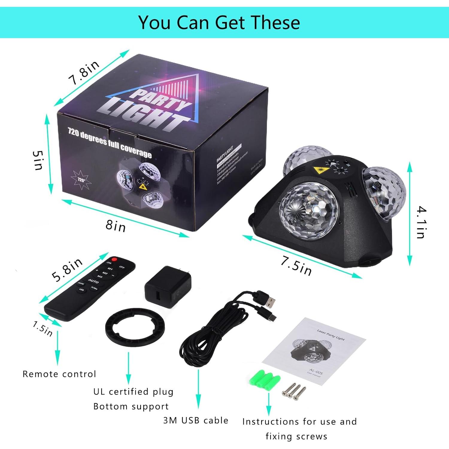 Luces de Fiesta DJ RGB 4 en 1 Shenzhen AL-005 19x19 cm