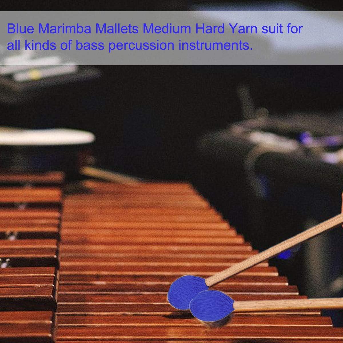 Mazas de Marimba YUNNLEZT Azules Medias Duras - Paquete de 2