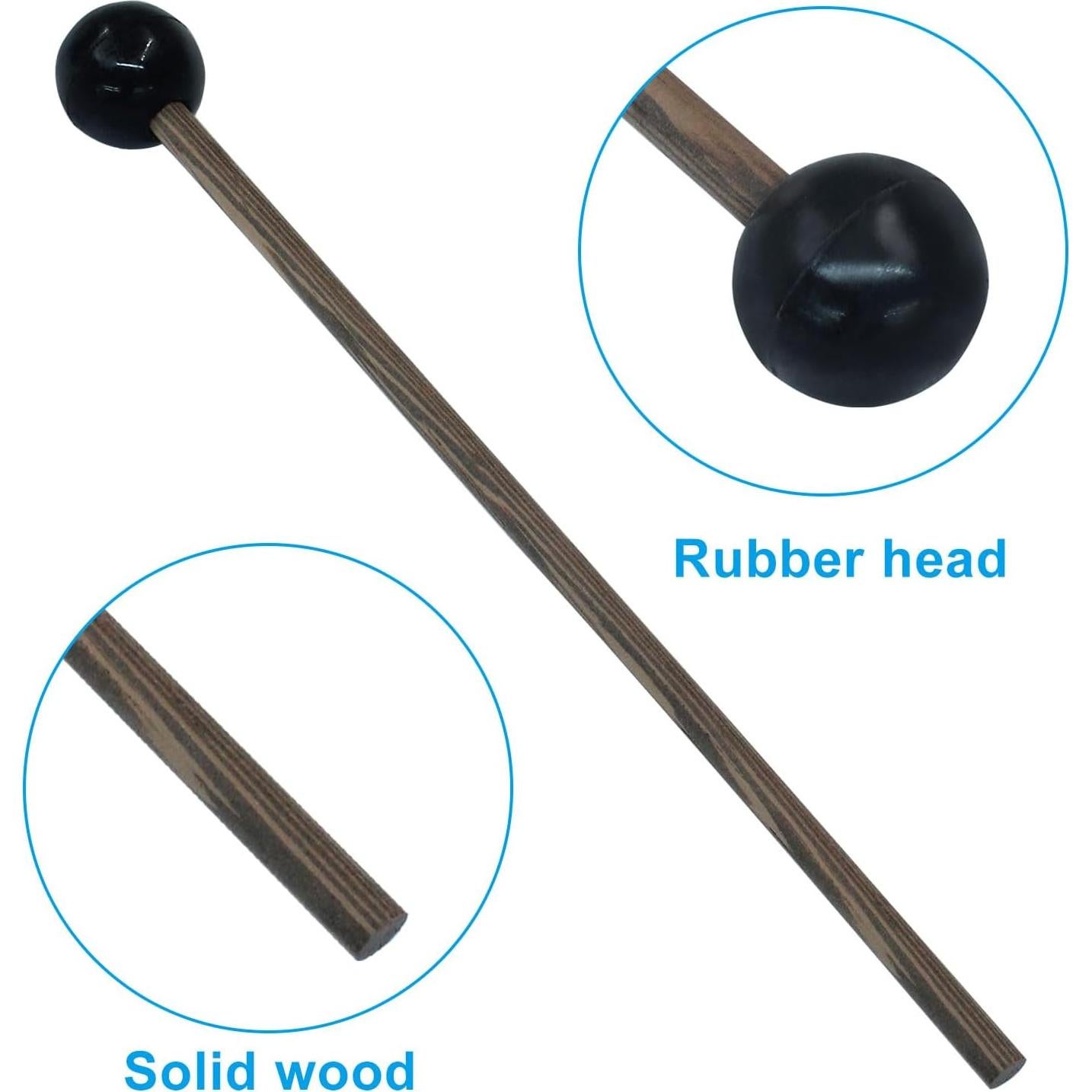 Mallets de Tambor de Lengua de Acero Piutouyar 4 Pcs 17.5 cm