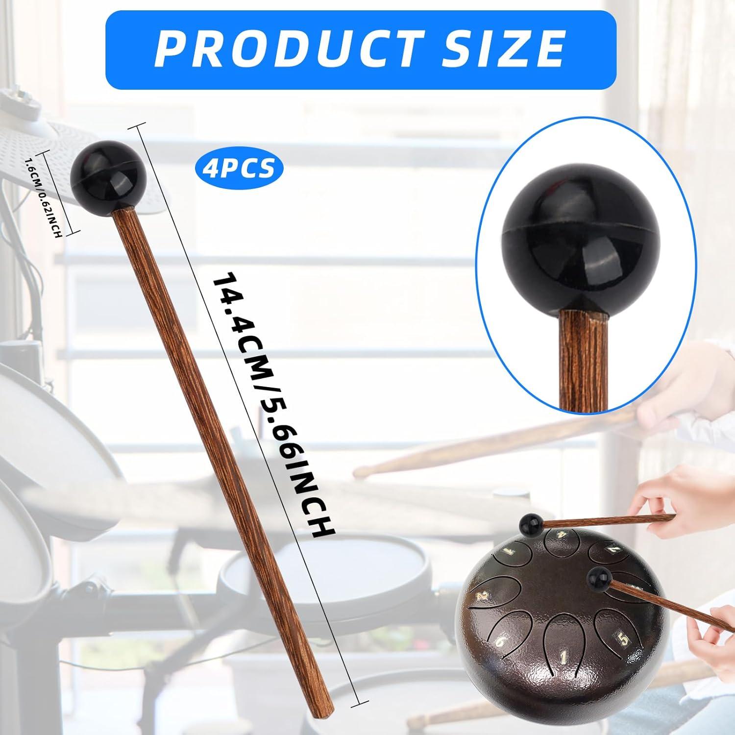 Set de 4 Mallets de Percusión de Madera Roja 15x1.8cm