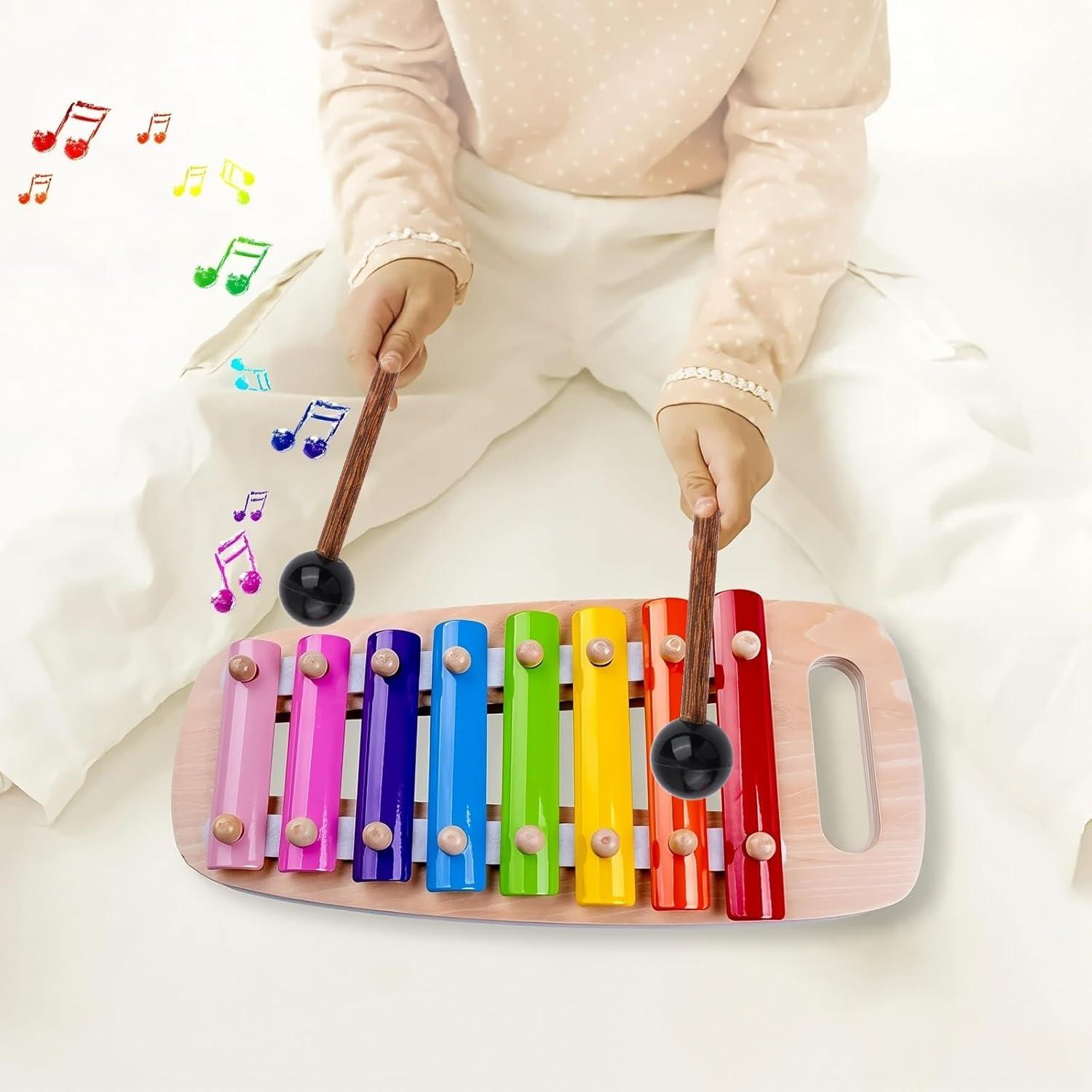 Set de 4 Mallets de Percusión de Madera Roja 15x1.8cm