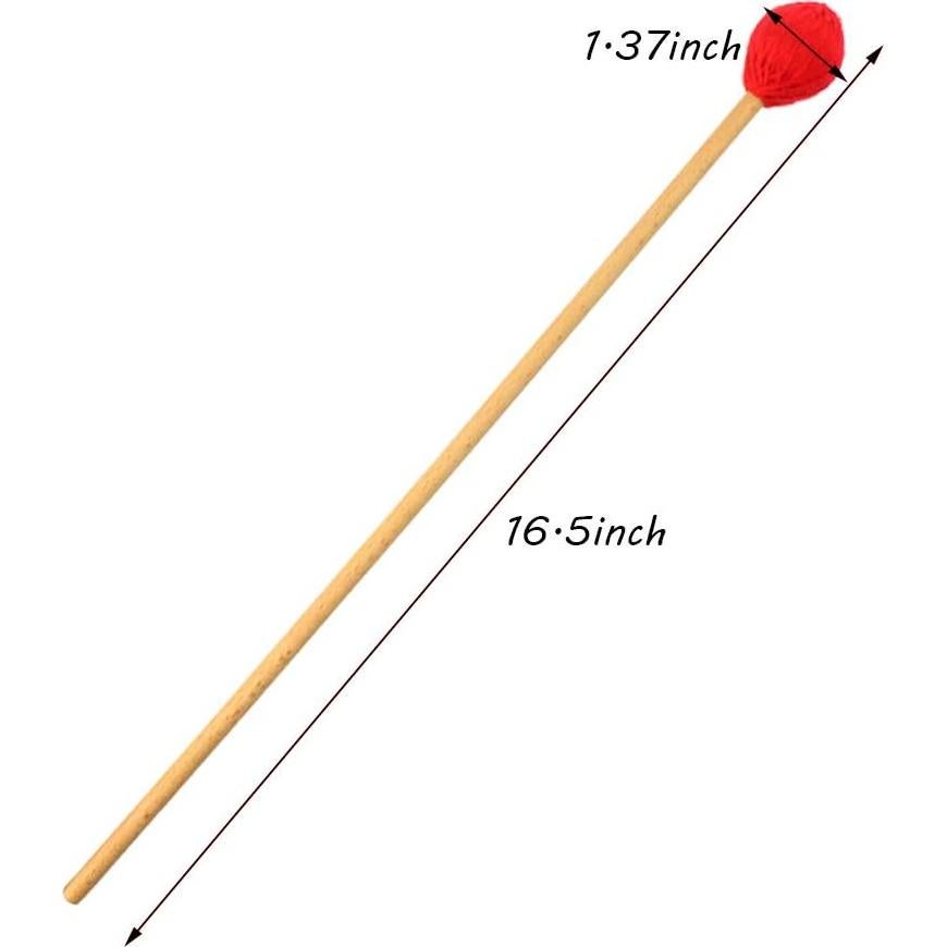 Mallets de Marimba Yolyoo de Hilo Duro Medio con Mango de Arce - Paquete de 2
