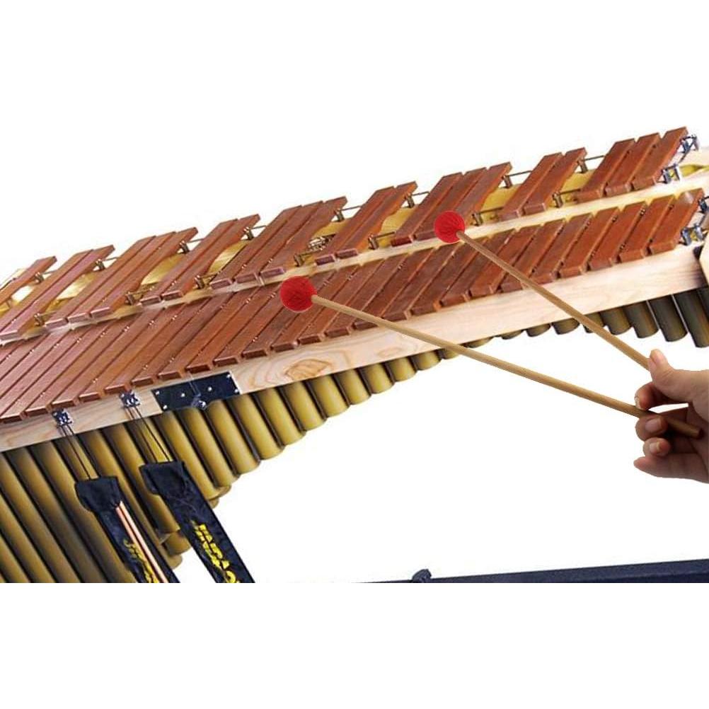 Mallets de Marimba Yolyoo de Hilo Duro Medio con Mango de Arce - Paquete de 2
