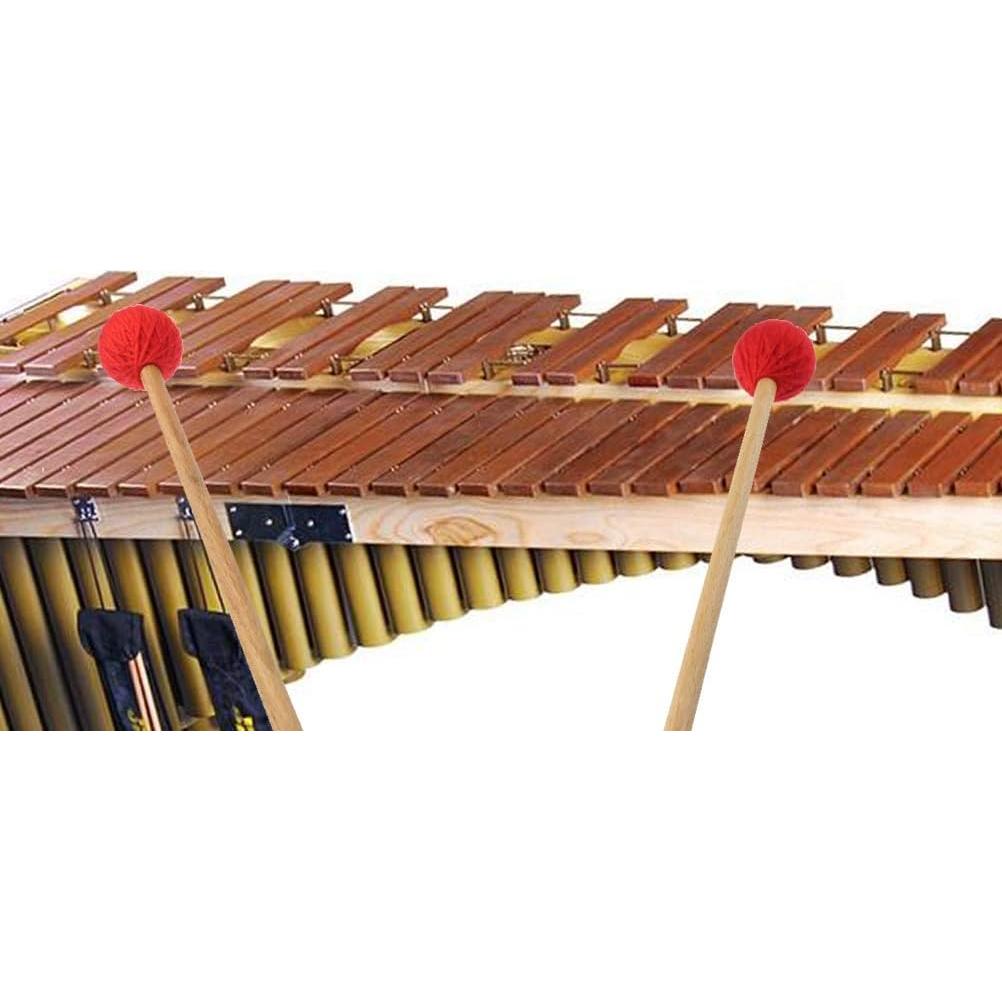 Mallets de Marimba Yolyoo de Hilo Duro Medio con Mango de Arce - Paquete de 2