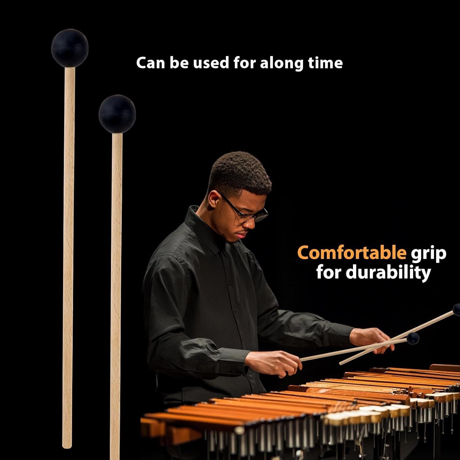 Mazos de Goma 38.1 cm Gdwsm-1 con Bolsa para Percusión