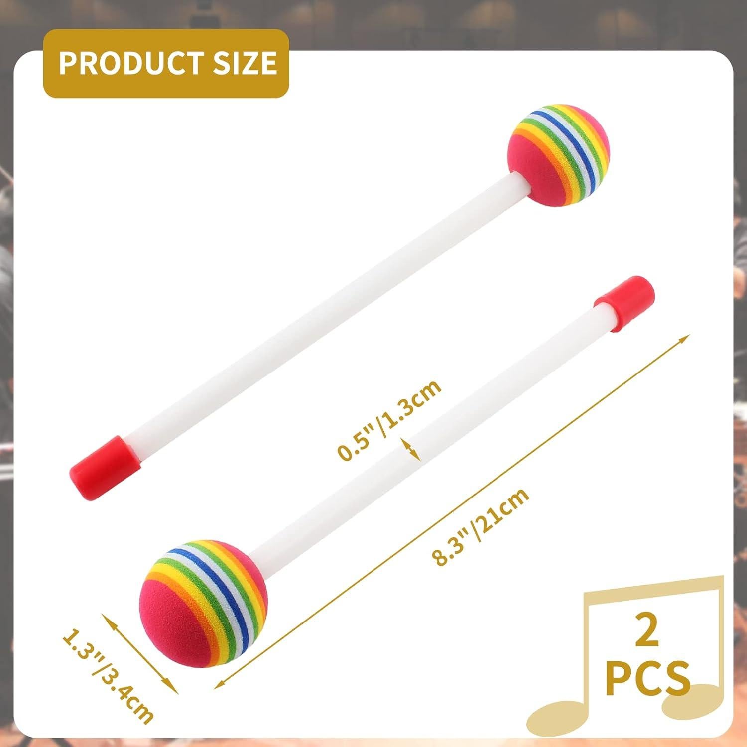 Martillo de Tambor Jiozermi 21 cm Fieltro Antideslizante - 2 Pcs