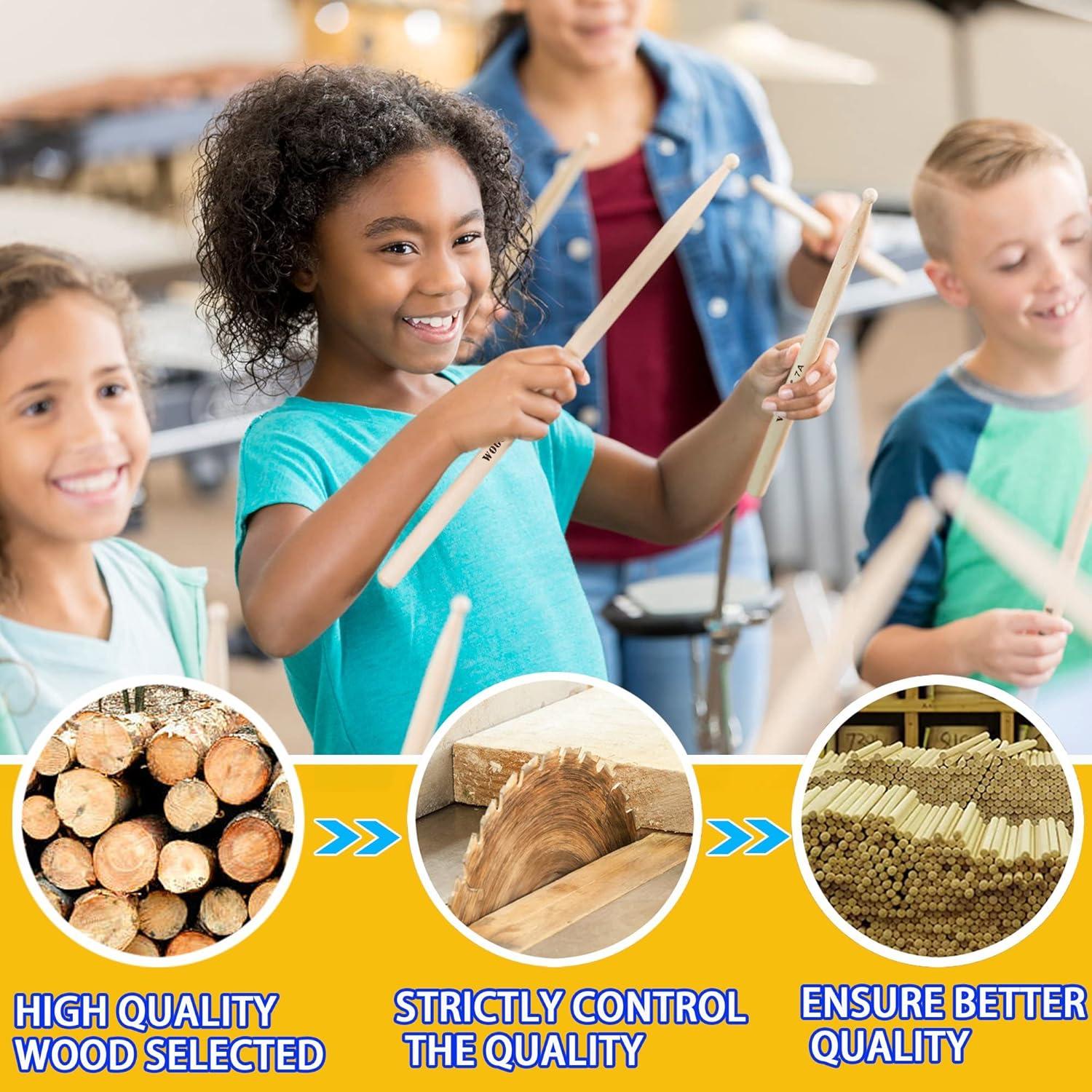 Baquetas 7A WOGOD de Madera de Arce - 2 Pares