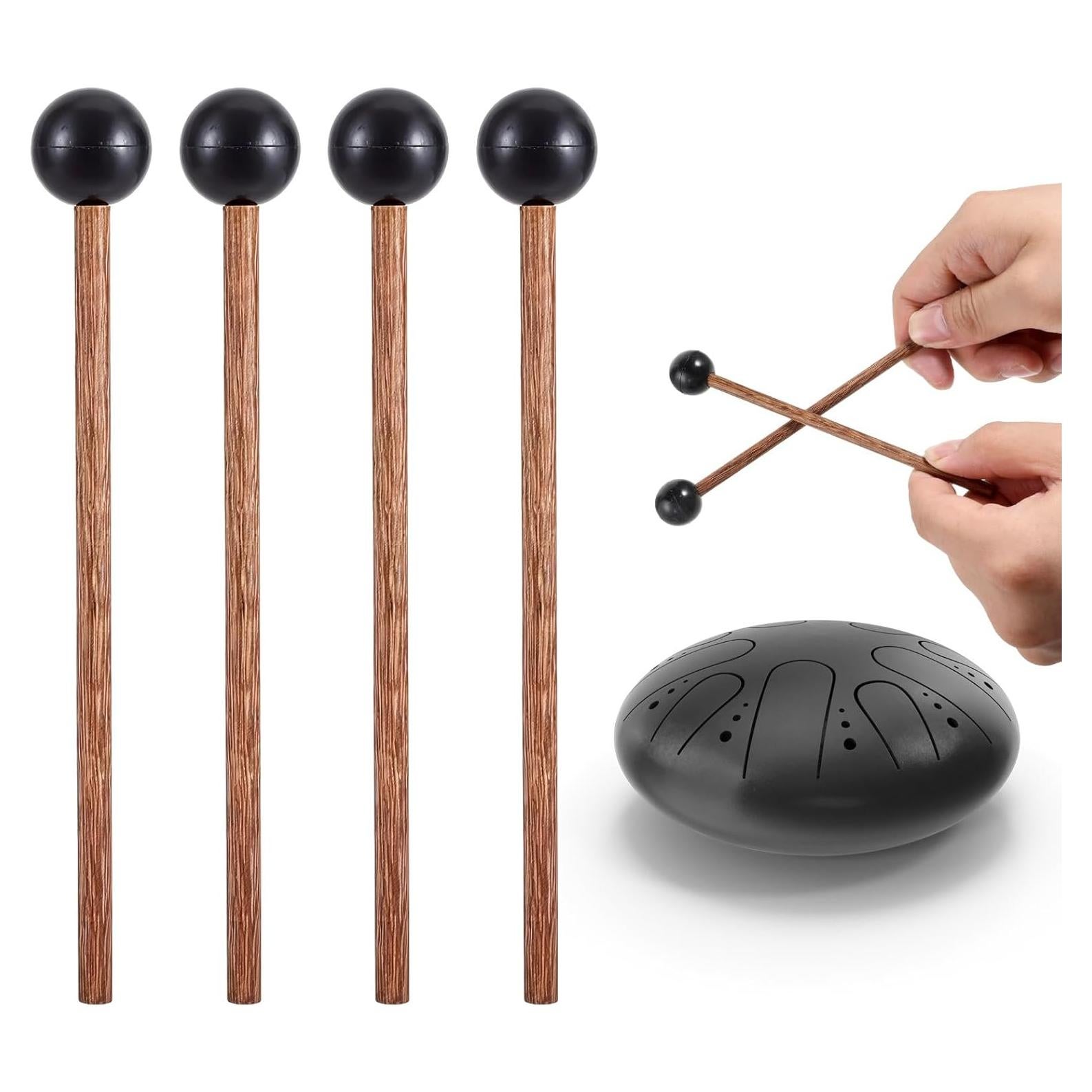 Mazas de Tambor de Goma Wengu&eacute; 15 cm - 2 Pares para Ni&ntilde;os