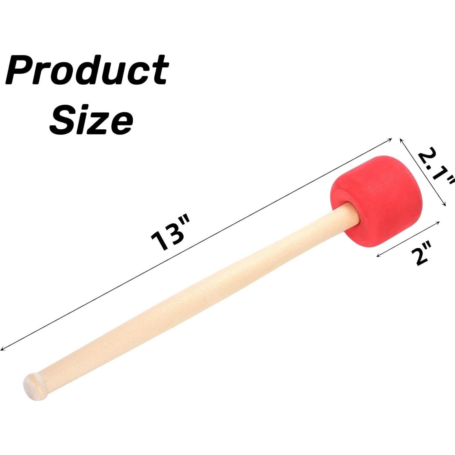 Paquete de 4 mazos de bombo Covzoe 33 cm goma suave