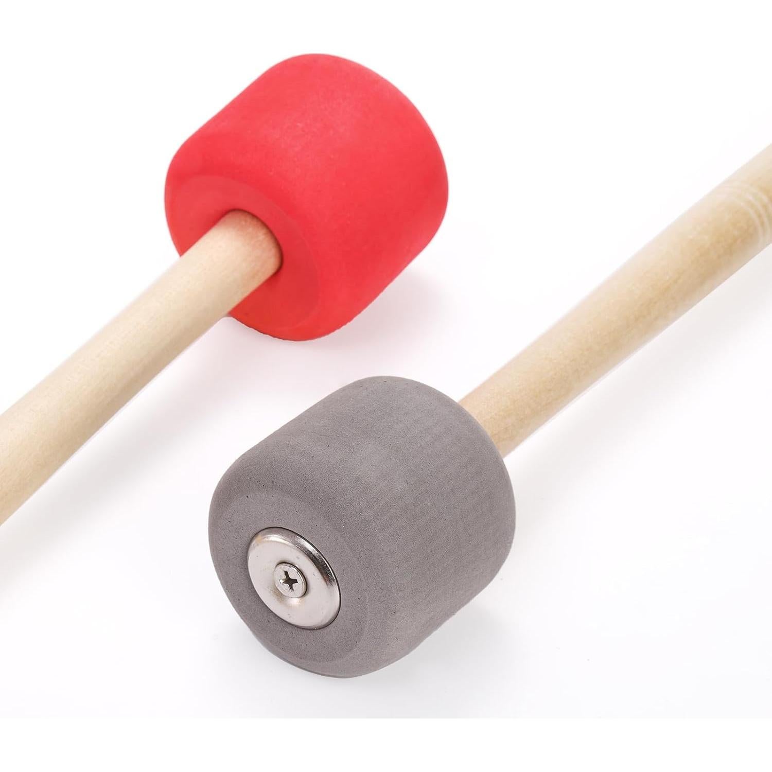 Paquete de 4 mazos de bombo Covzoe 33 cm goma suave