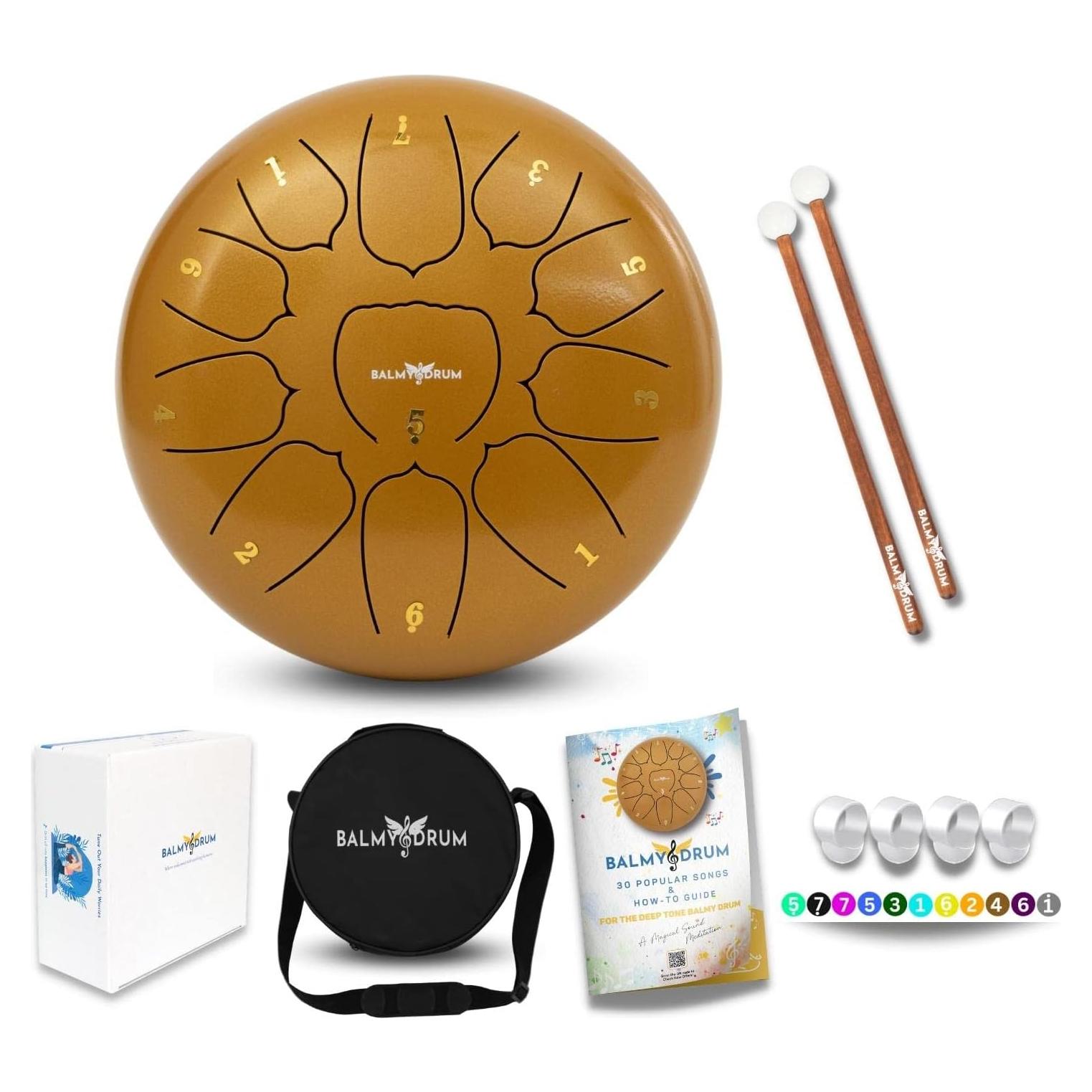 Tambor Balmy de Lengua de Acero 10" 11 Notas Oro con Bolsa