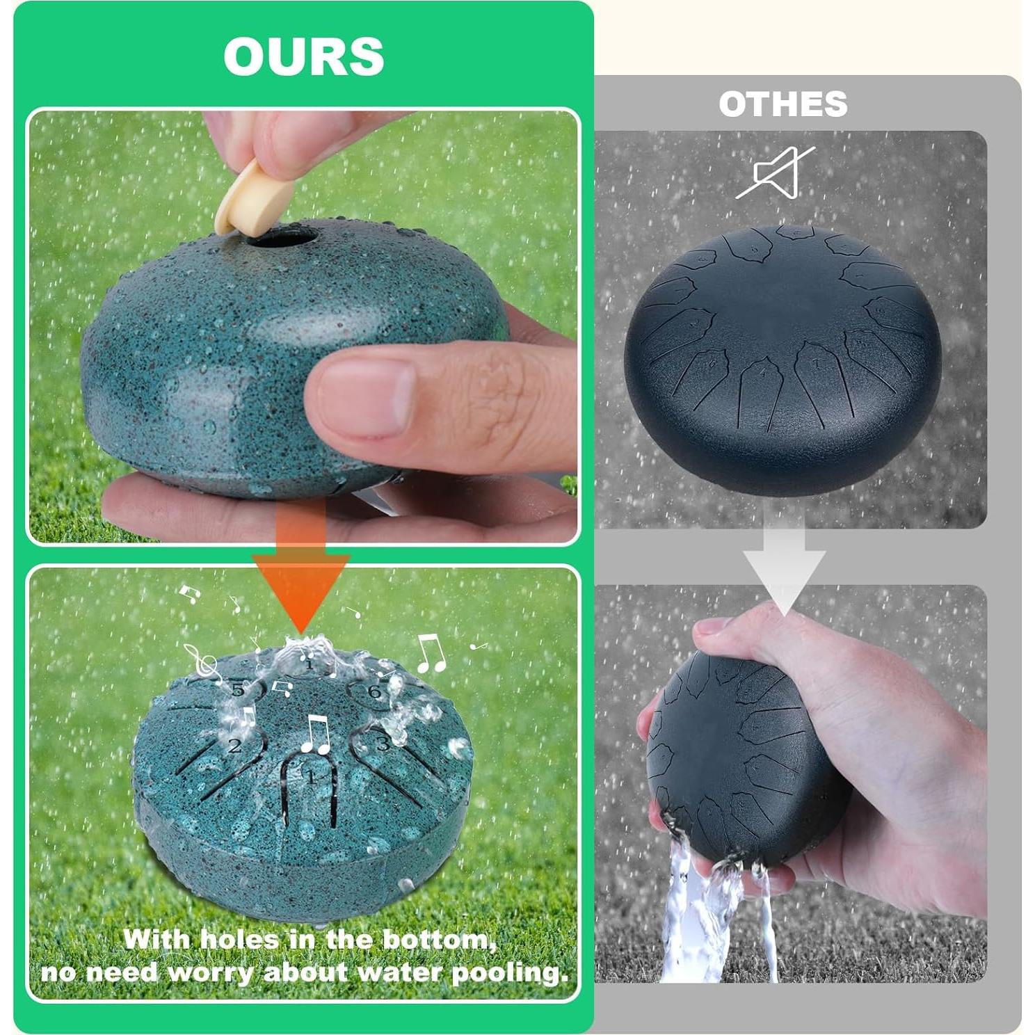 Tambor de Lluvia BABORUI 7.62 cm Acero para Jardín Exterior