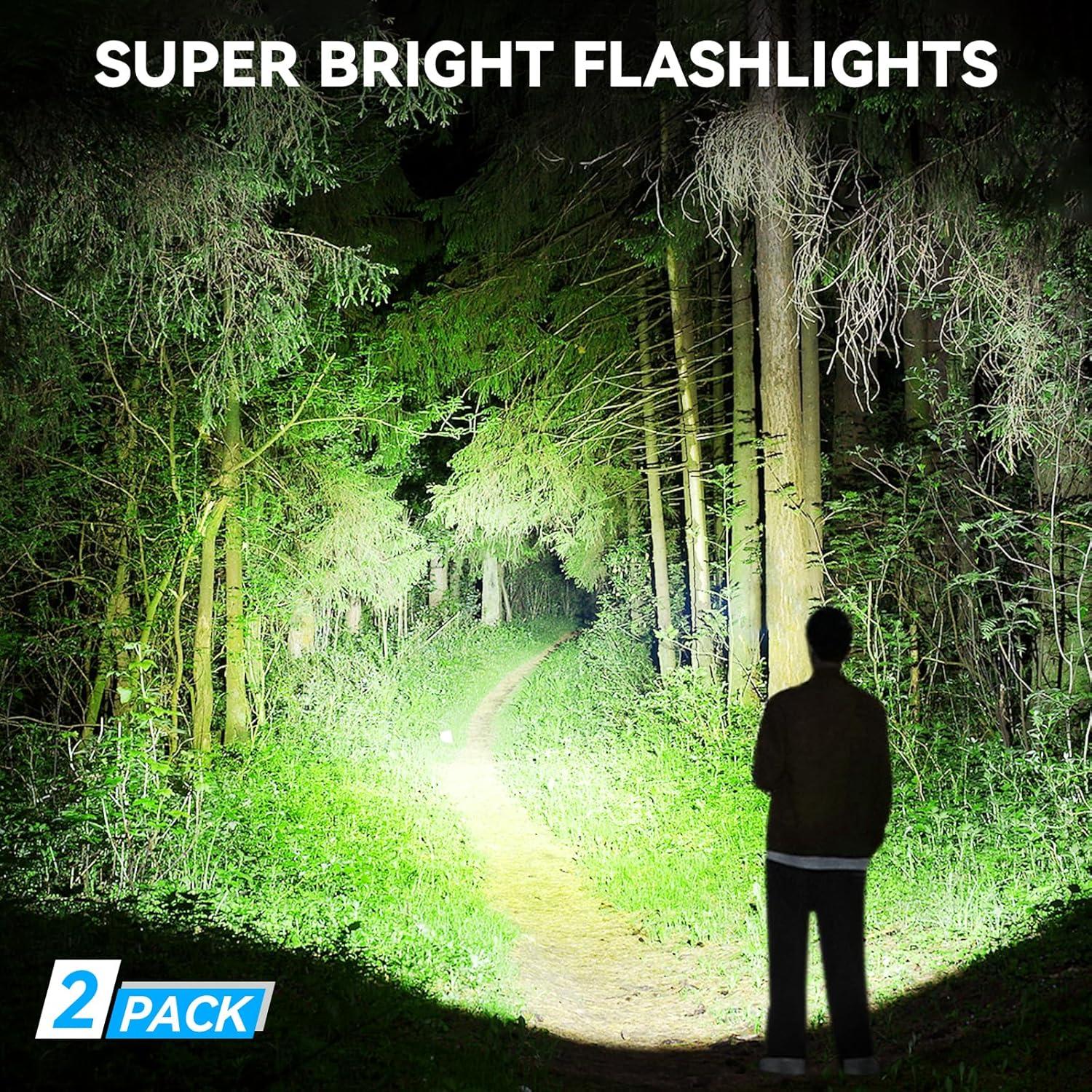 Linterna LED Recargable Kmivo 90,000 Lúmenes 2 Paquete