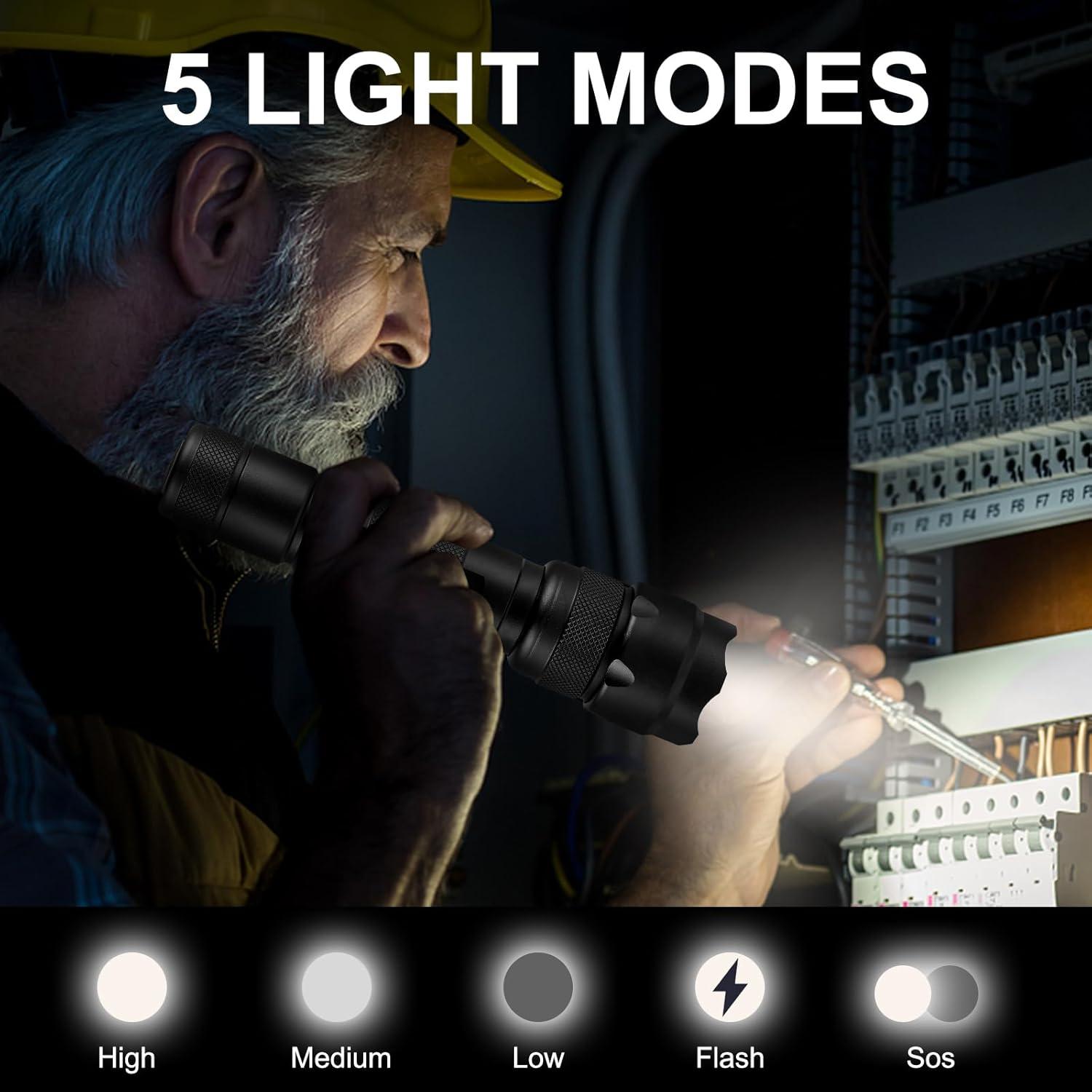 Linterna Táctica LED ULTRAFIRE WF-502B 1000 Lúmenes 5 Modos