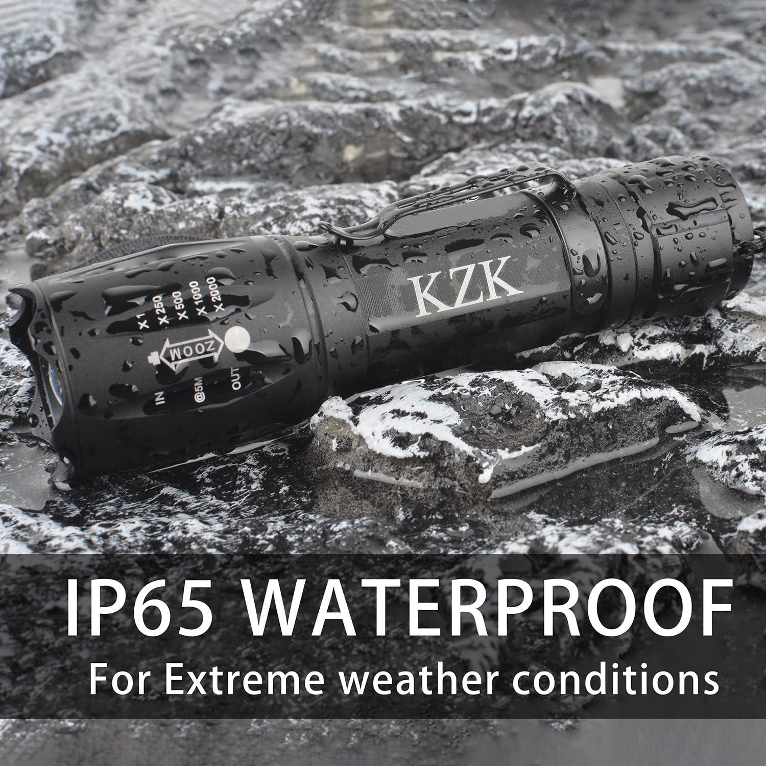 Linterna LED KZK Táctica 2500 Lúmenes 5 Modos Impermeable