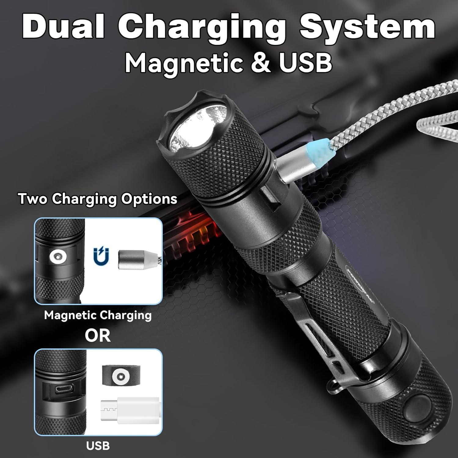 Linterna Táctica PowerTac E9R G4 - 2550 Lúmenes LED Recargable