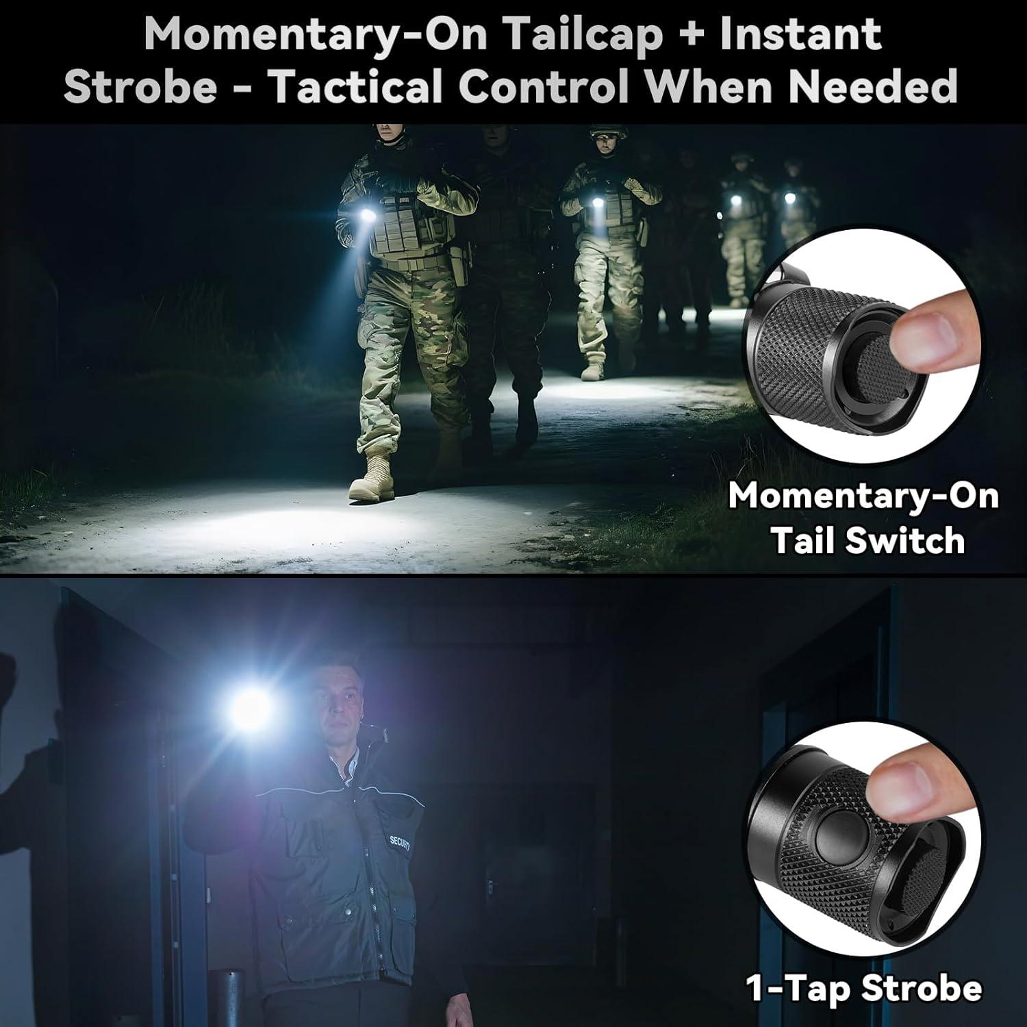 Linterna Táctica PowerTac E9R G4 - 2550 Lúmenes LED Recargable