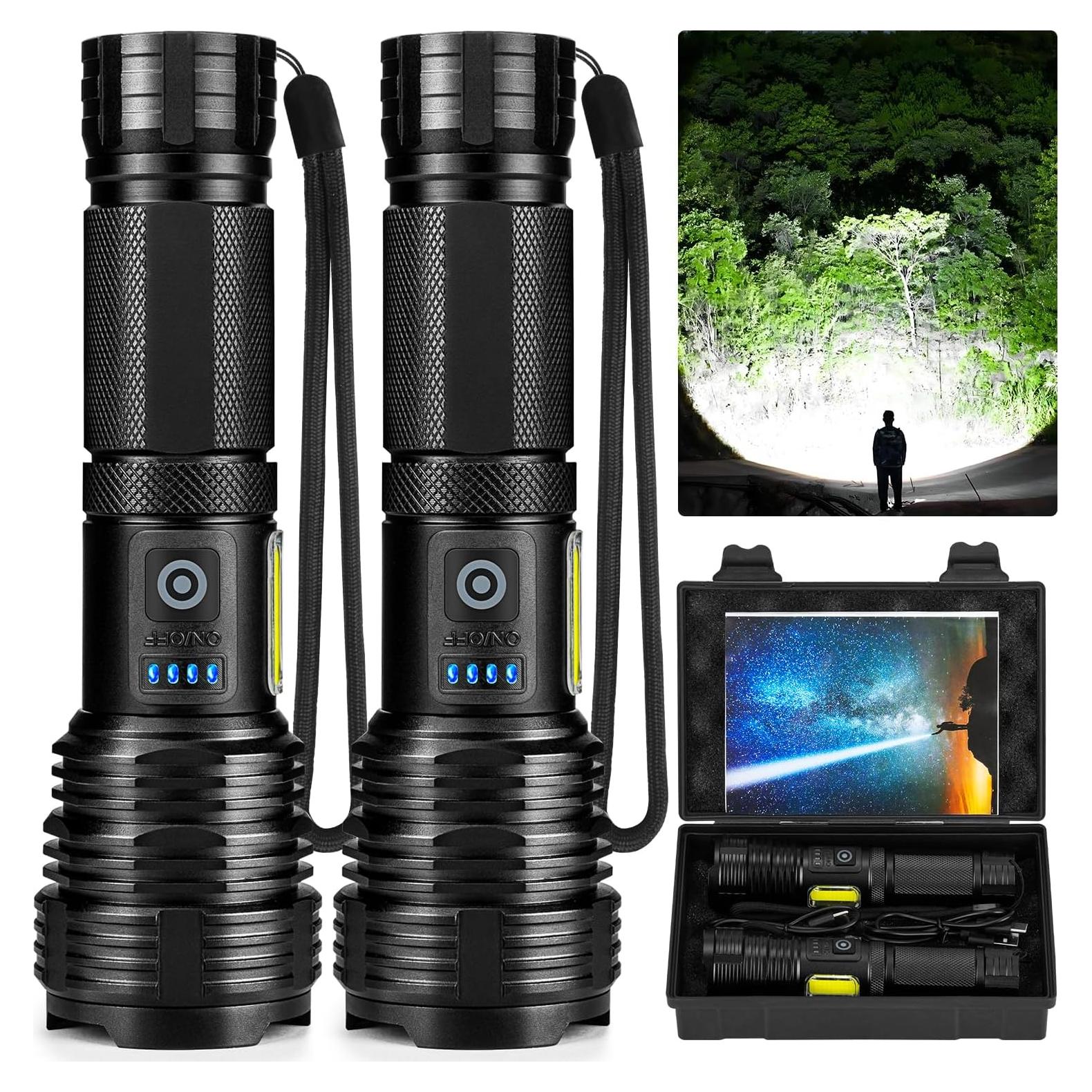 Linterna LED Recargable BERCOL 5000mAh IPX7 2 Paquete