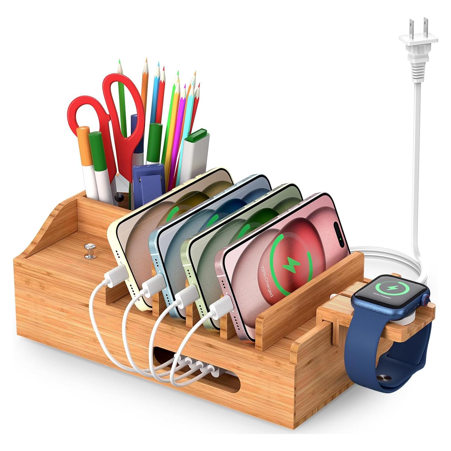 Estación de Carga de Bambú Pezin & Hulin 5 Puertos USB