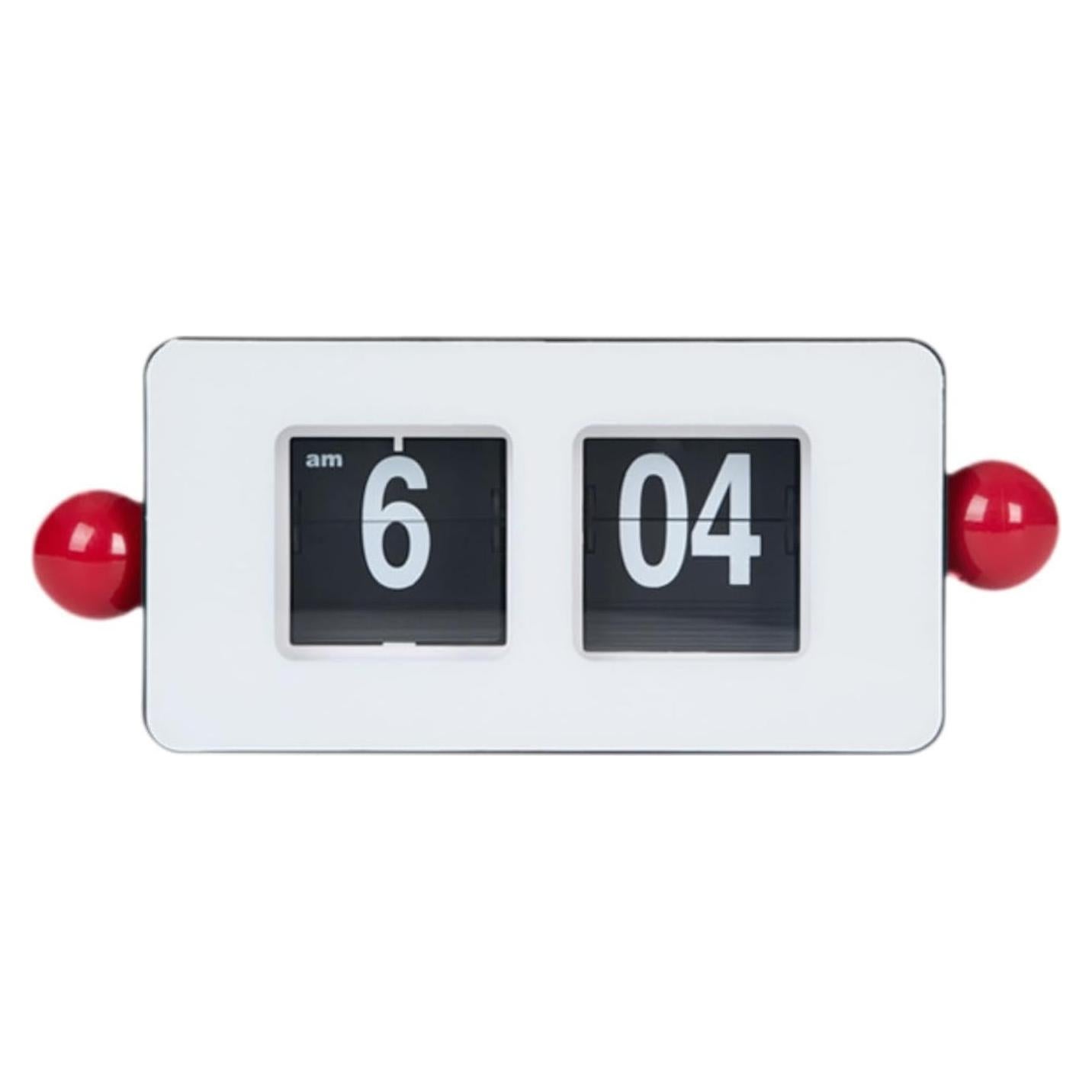 Reloj de Mesa Digital Auto Flip Genérico Blanco Rojo 25x8x12cm