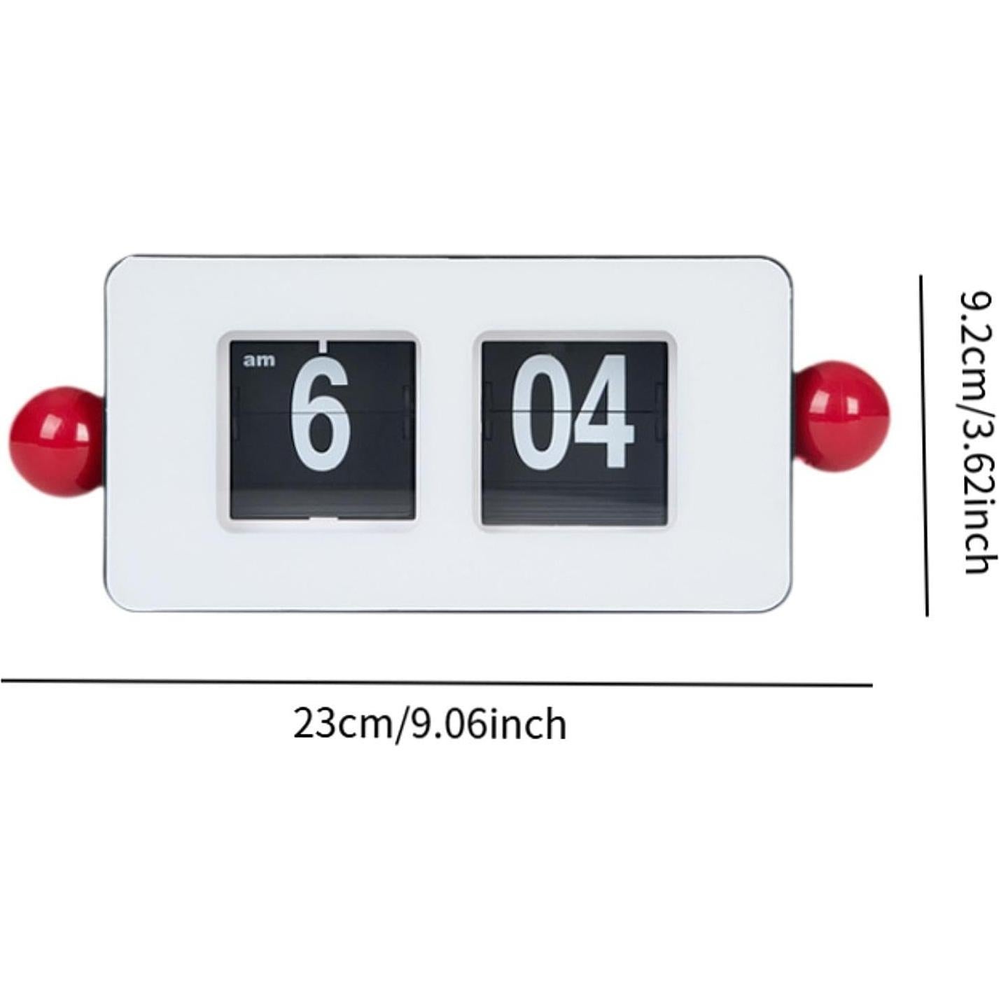 Reloj de Mesa Digital Auto Flip Genérico Blanco Rojo 25x8x12cm