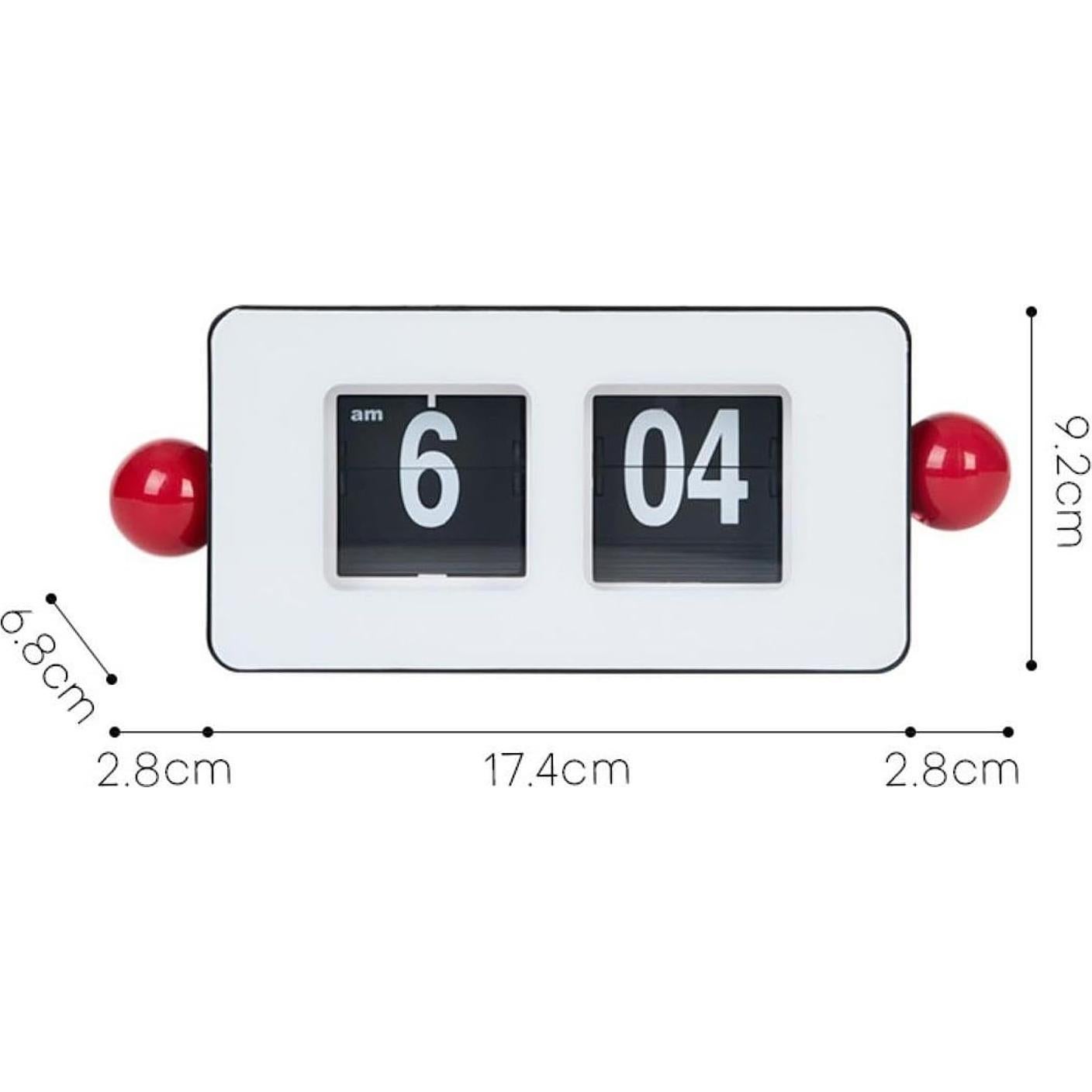 Reloj de Mesa Digital Auto Flip Genérico Blanco Rojo 25x8x12cm