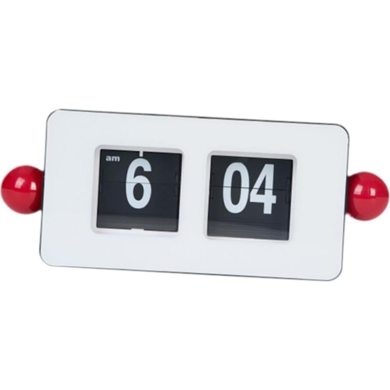 Reloj de Mesa Digital Auto Flip Genérico Blanco Rojo 25x8x12cm