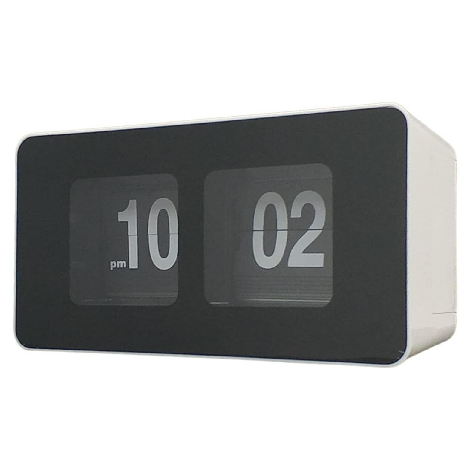 Reloj de Mesa Digital TourKing 17.5cm Retro Blanco y Negro