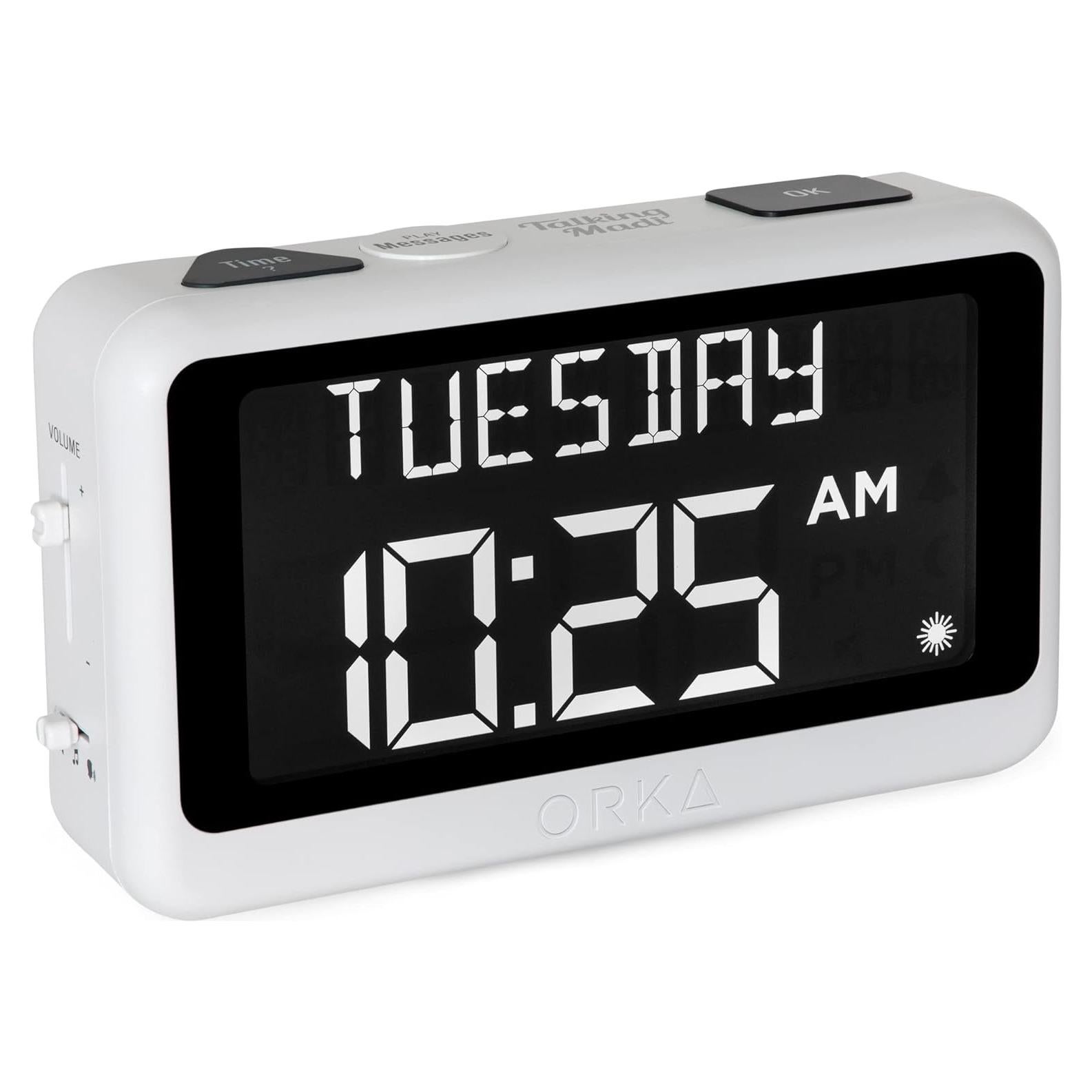 Reloj Hablante ORKA Digital con Alarmas y Grabación de Voz