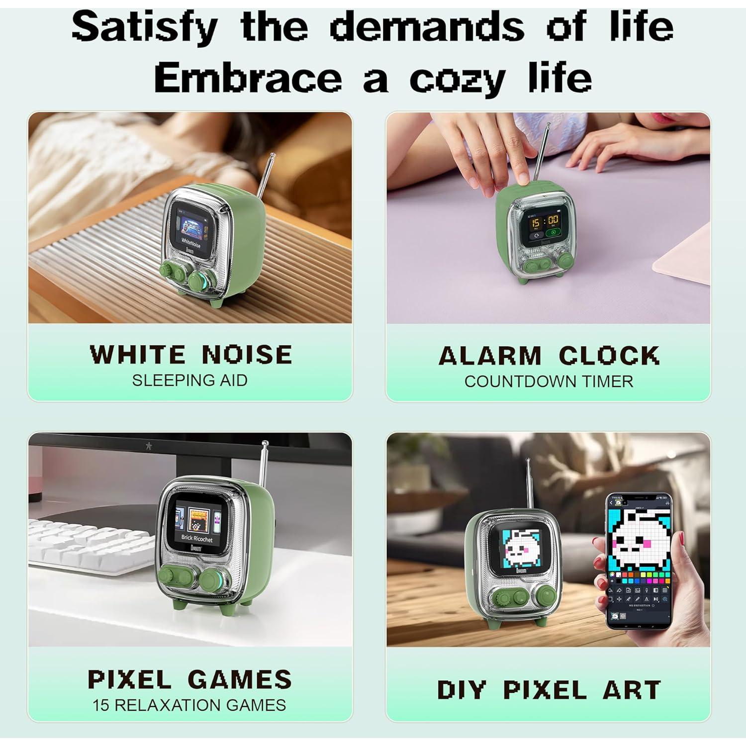 Divoom Pixoo-64 Pantalla LED 10.3" + Tiivoo-2 Altavoz Bluetooth Verde