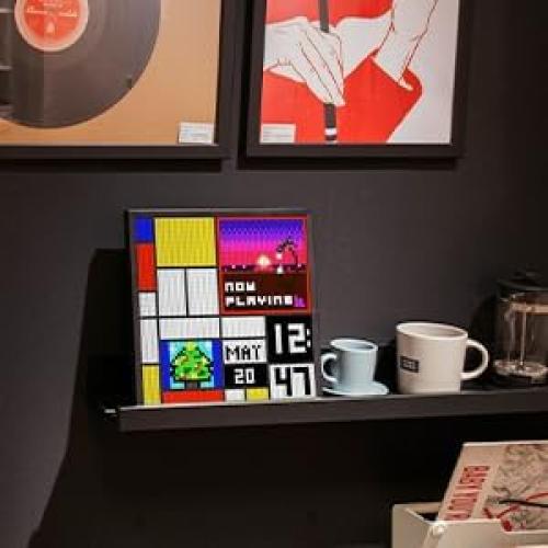 Divoom Pixoo-64 Pantalla LED 10.3" + Tiivoo-2 Altavoz Retro Rosa