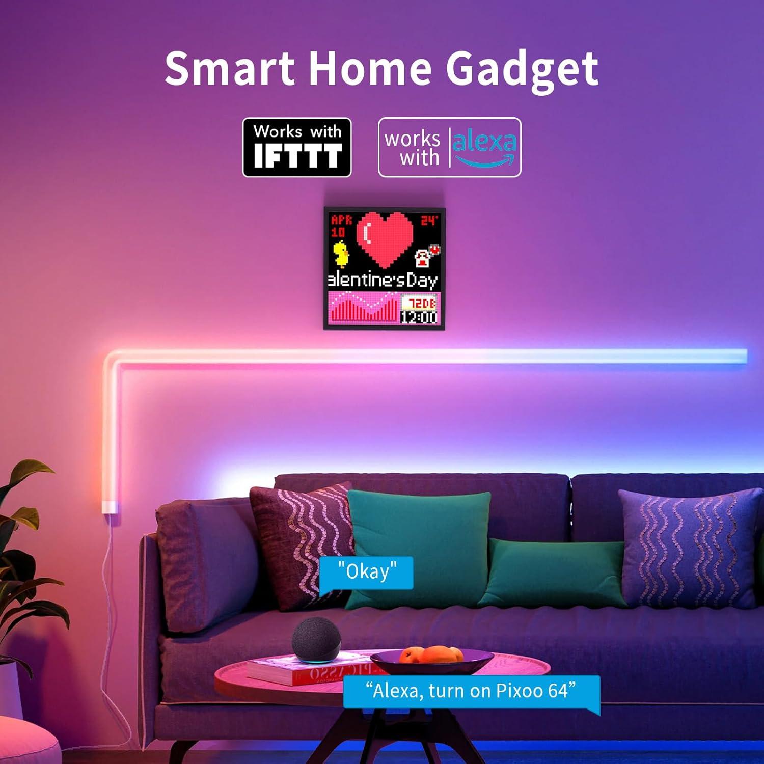 Reloj Digital Divoom Times Gate Plata con Pantalla LED RGB 64x64