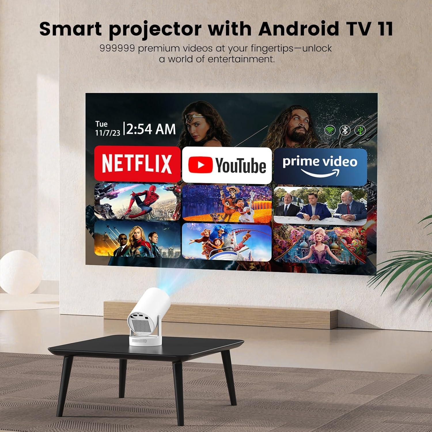 Proyector Mini Portátil SKUOU HY300 PLUS 4K Bluetooth 5.4