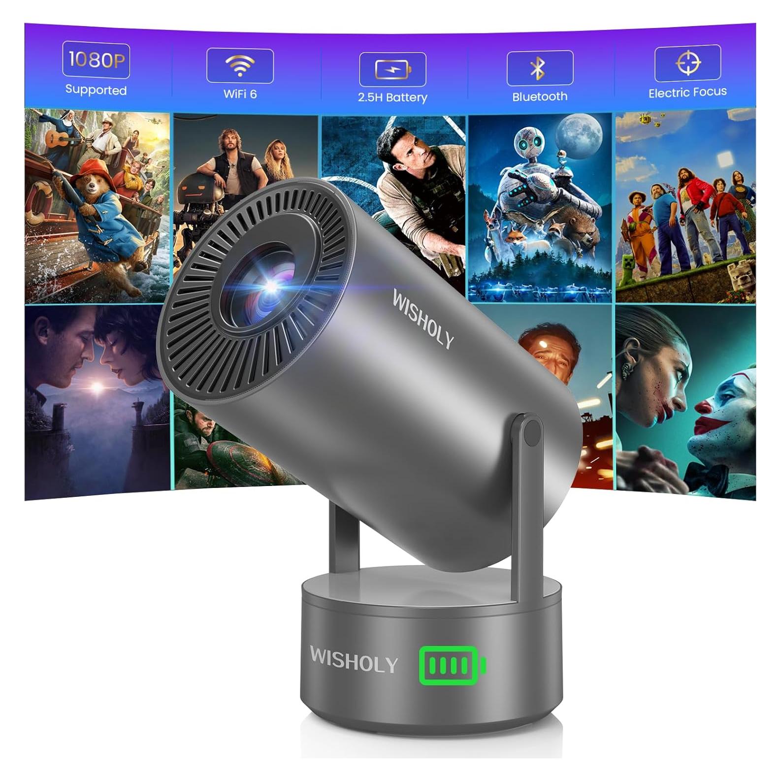 Proyector Mini Portátil WISHOLY X5 1080P WiFi Bluetooth Batería